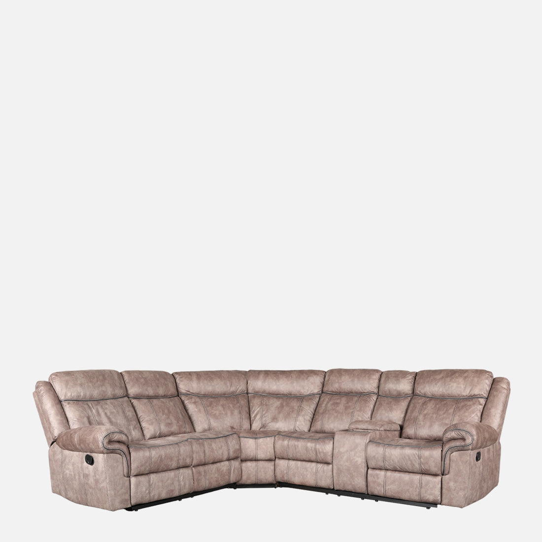 Enfield Fabric Lounger With Recliner in Brown Colour