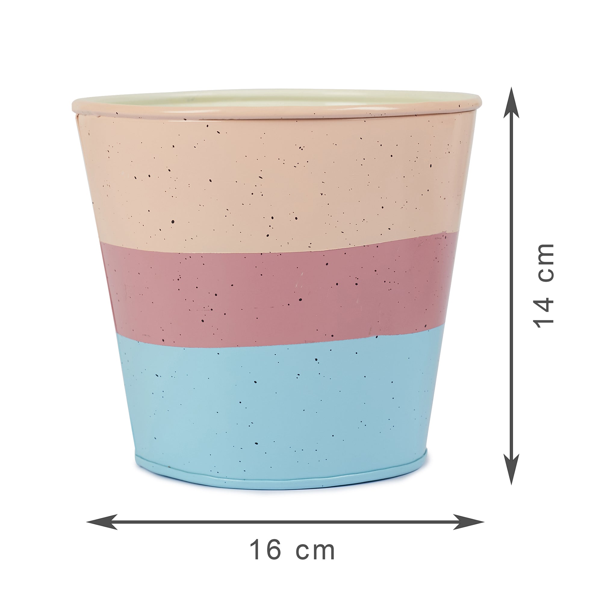 Pep Pop Metal Multi Band Planter 14Cm in Blush Colour