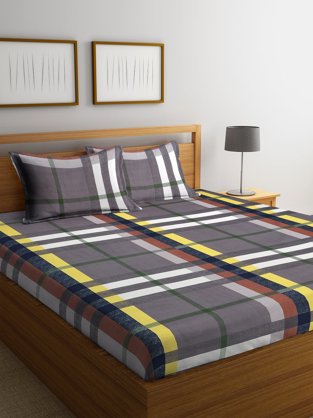 Carnival Double Bedsheet 220 x 230 CM in Brown Colour
