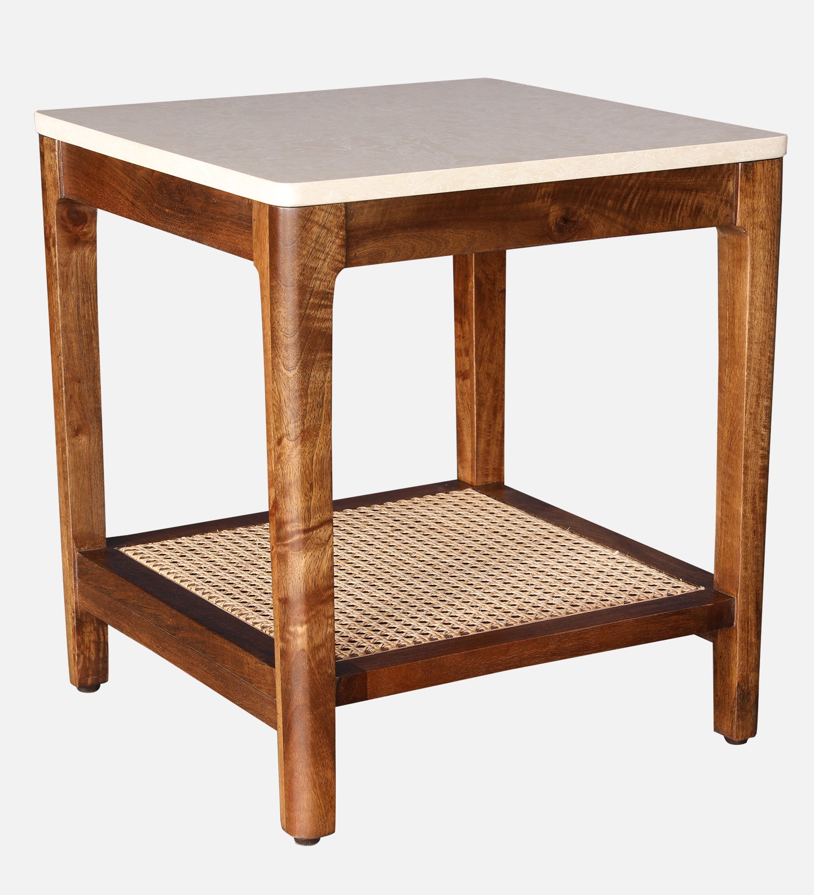 Siam Acacia Wood Side Table in Beige Colour
