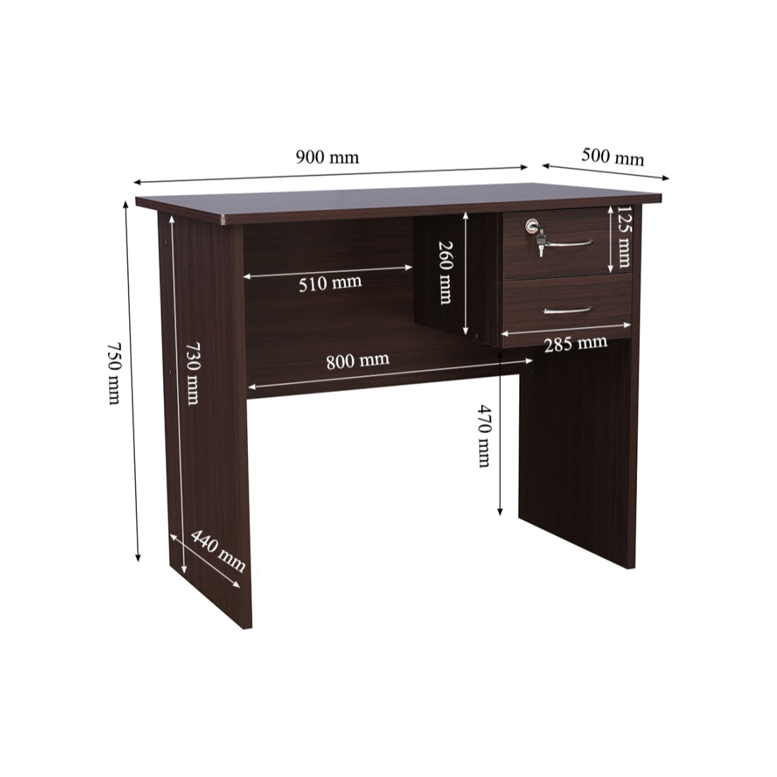 Simply Study Table in Walnut Colour