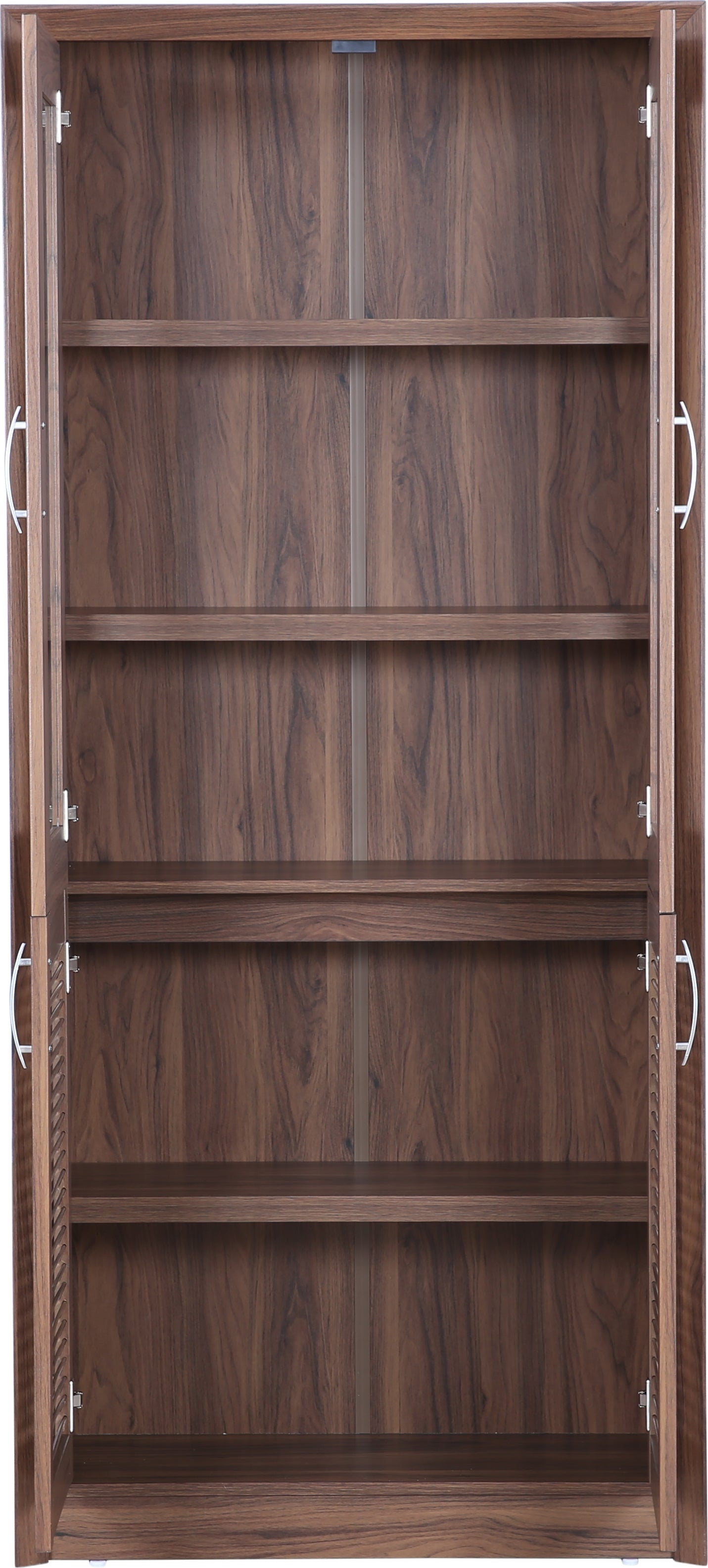 Stark Engineered Wood 4 door Book Case in Walnut Colour