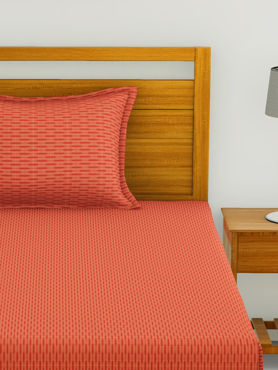 Espeda Cotton Single Bedsheet 152X229 CM in Rust Colour