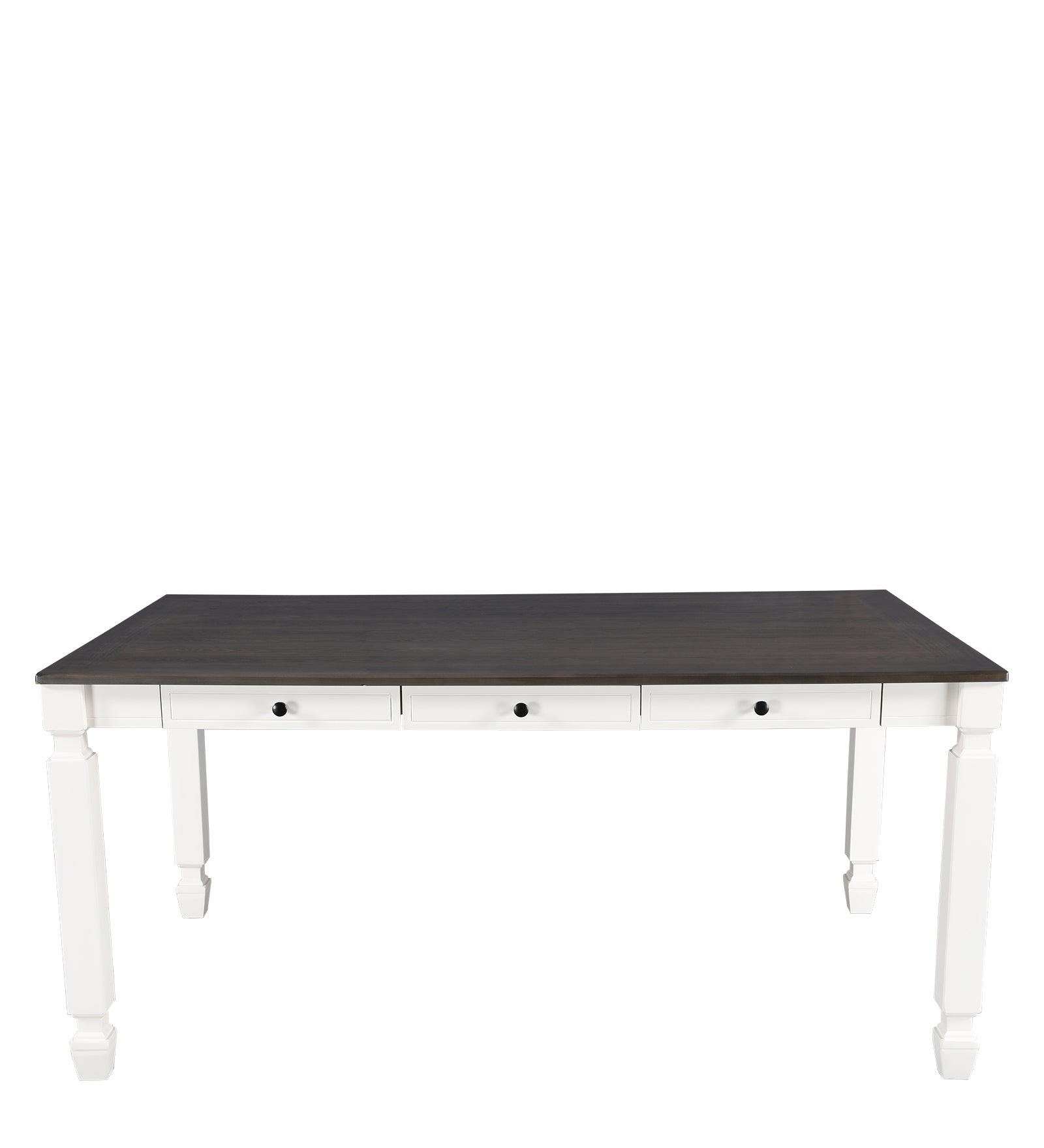 Wisp Rubber Wood Six Seater Dining Set With Bench in Antique White Colour