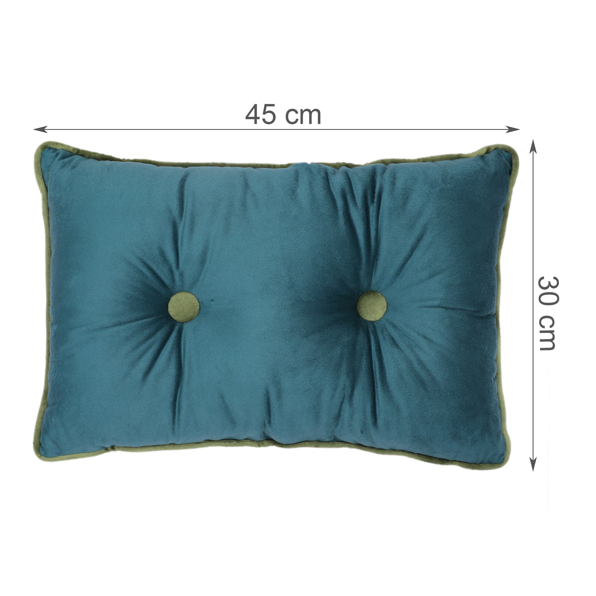 Velvet Solid Dori Filled Cushion Aqua, 30X45cm