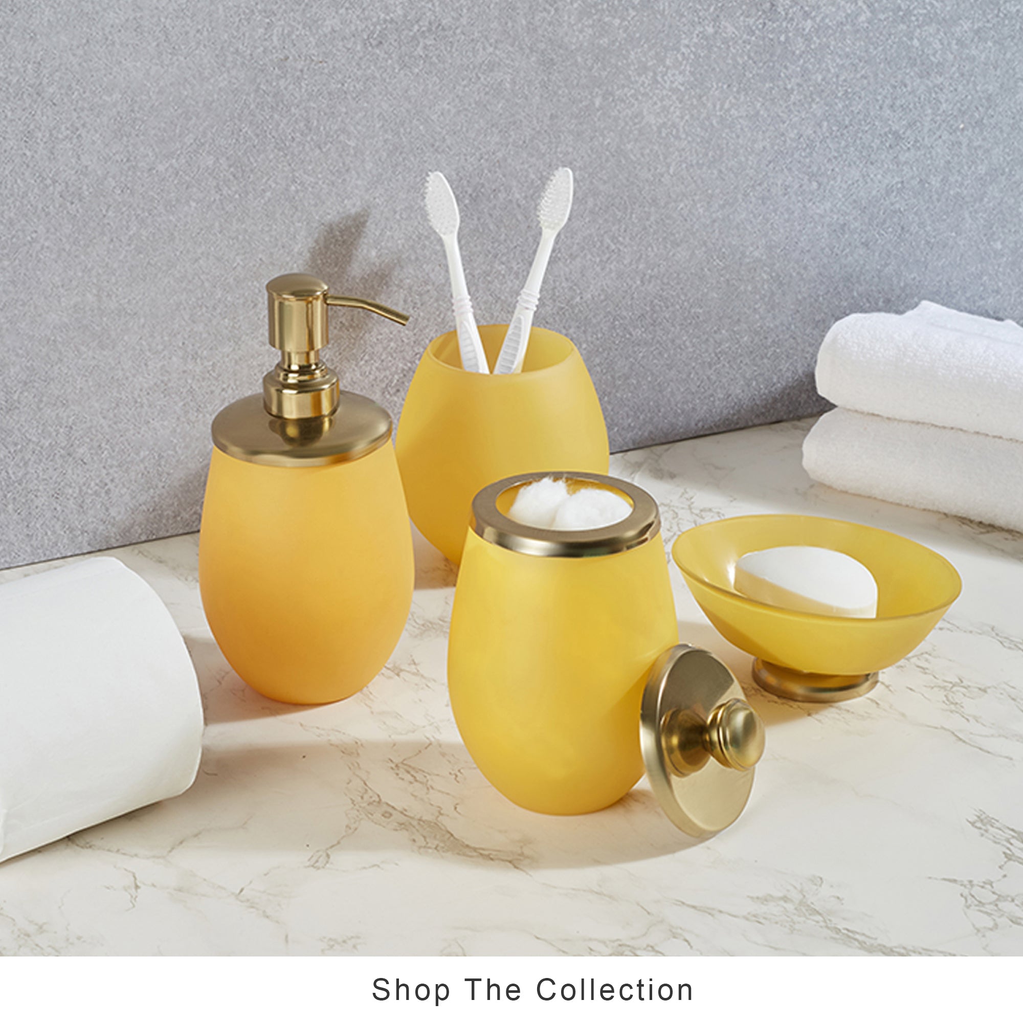 Emilia Glass Frosted Colored Tumbler in Yellow Colour