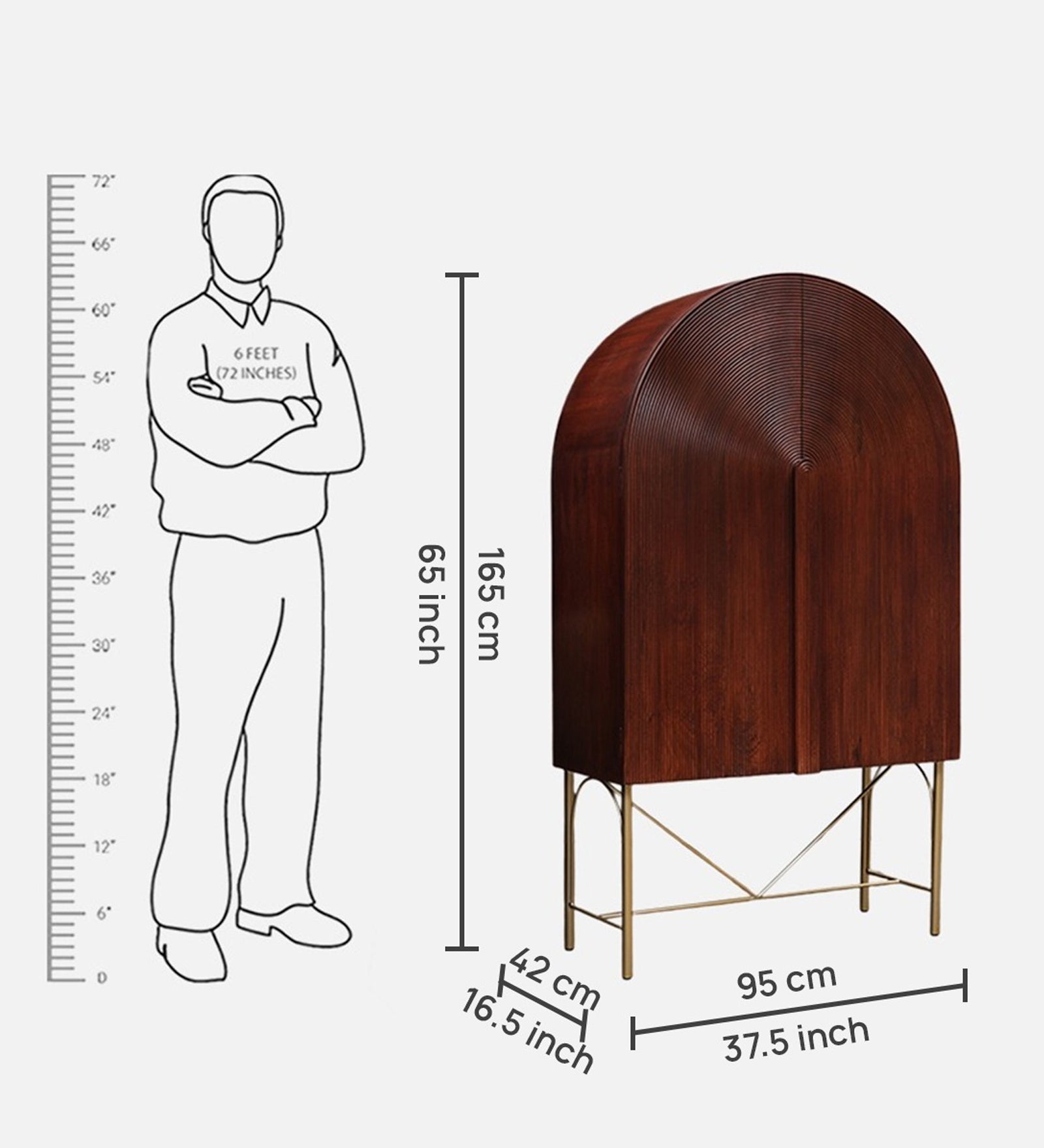 Cressida Solidwood Bar Unit in Walnut Colour