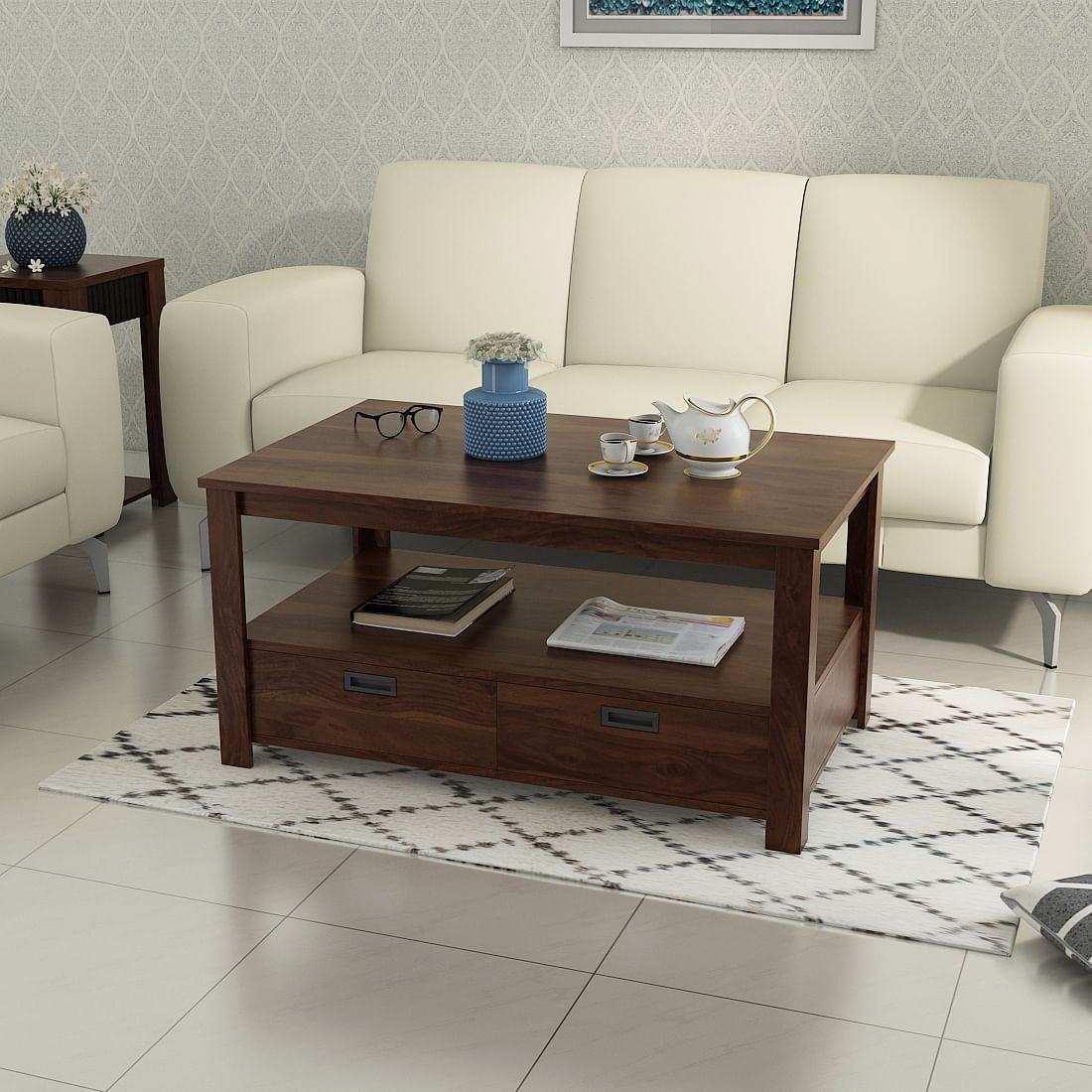 Comfort Classics + (Garcia Lounger Grey RH + Antwerp Flute Side Table + Antwerp Flute Centre Table + Antwerp Wall Unit)