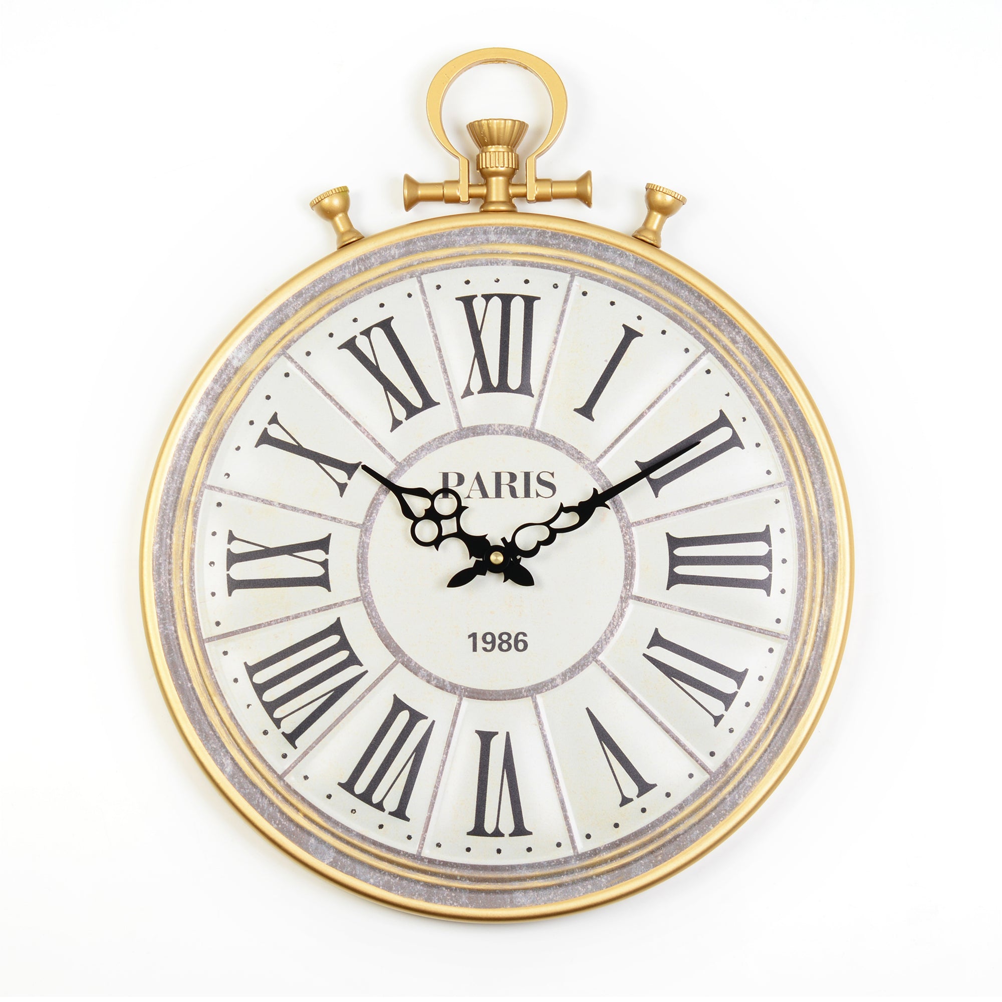Rhythm Metal Oldtown Wall Clock in Antique Gold Colour