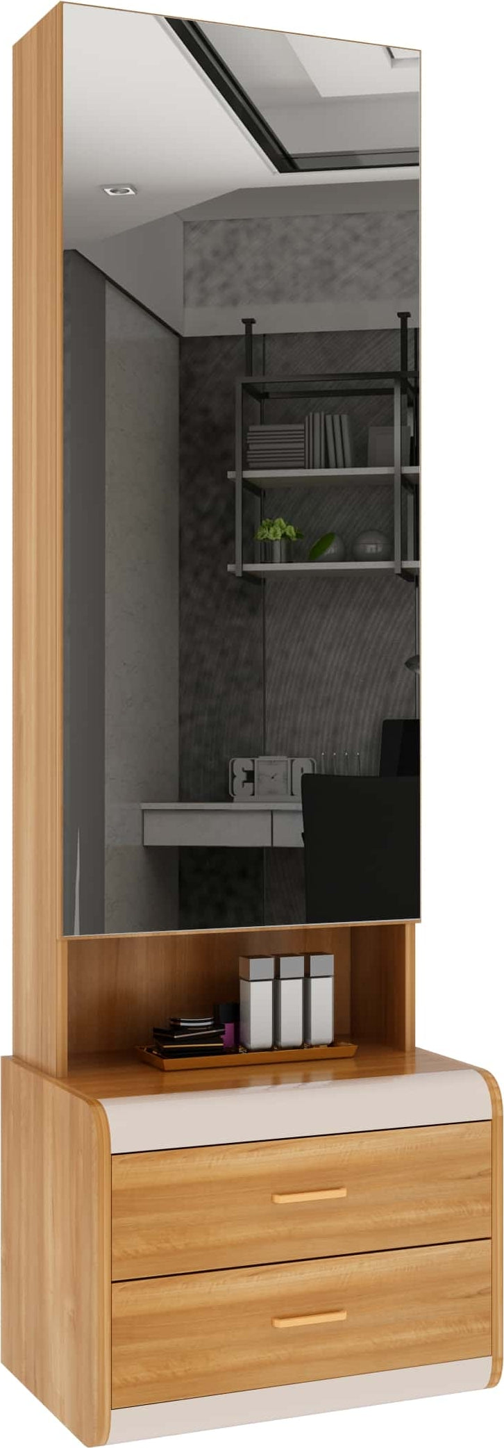 Canterbury Dressing Table with Mirror in Fortune Walnut Colour
