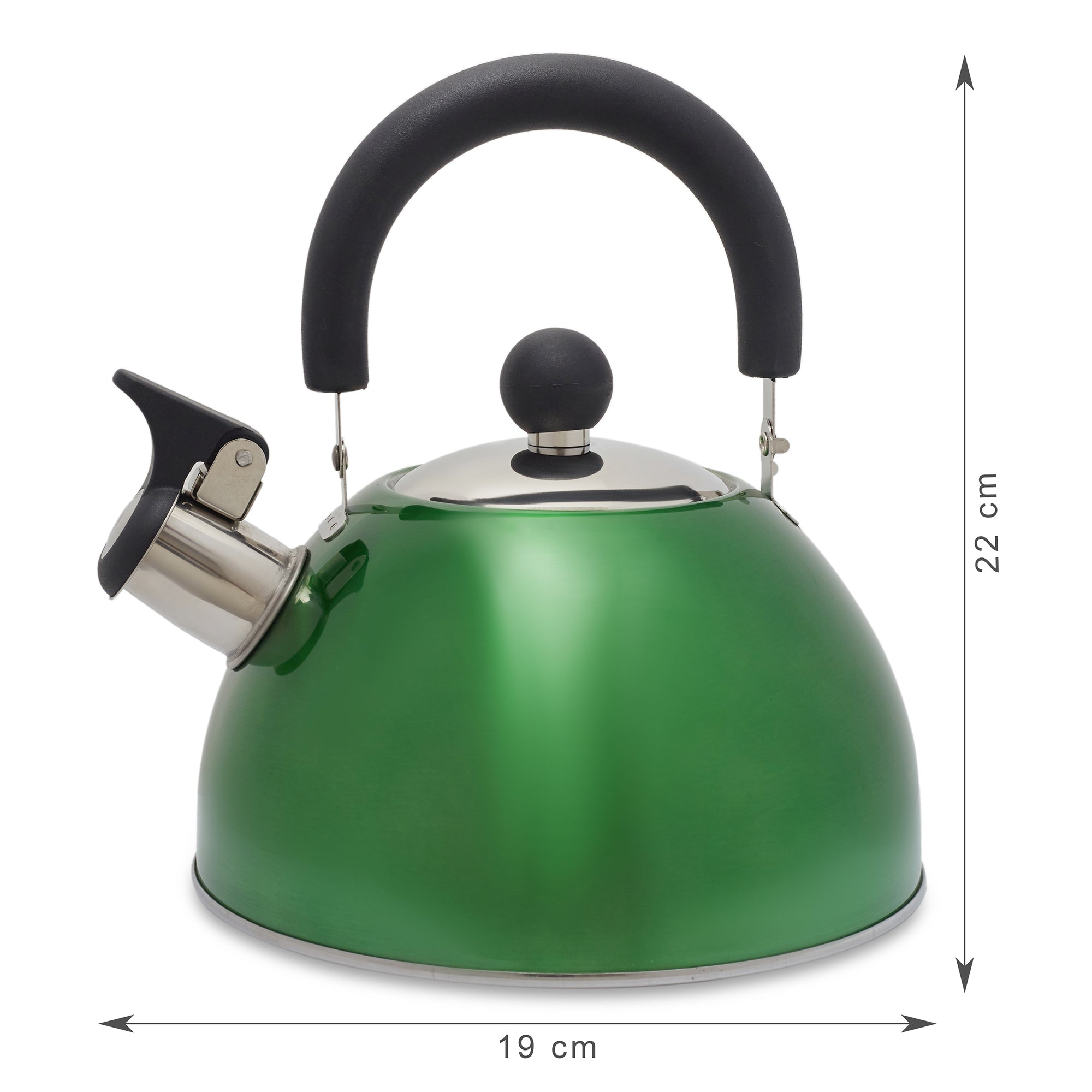Brew Steel Whistling Kettle 2.5 Ltr in Green Colour