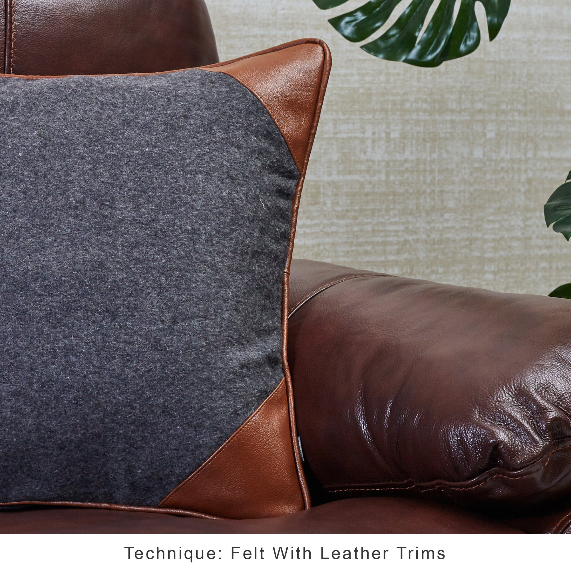 Luxe Living  Felt Cushion Cover 40x40 Cm in Charcoal Colour