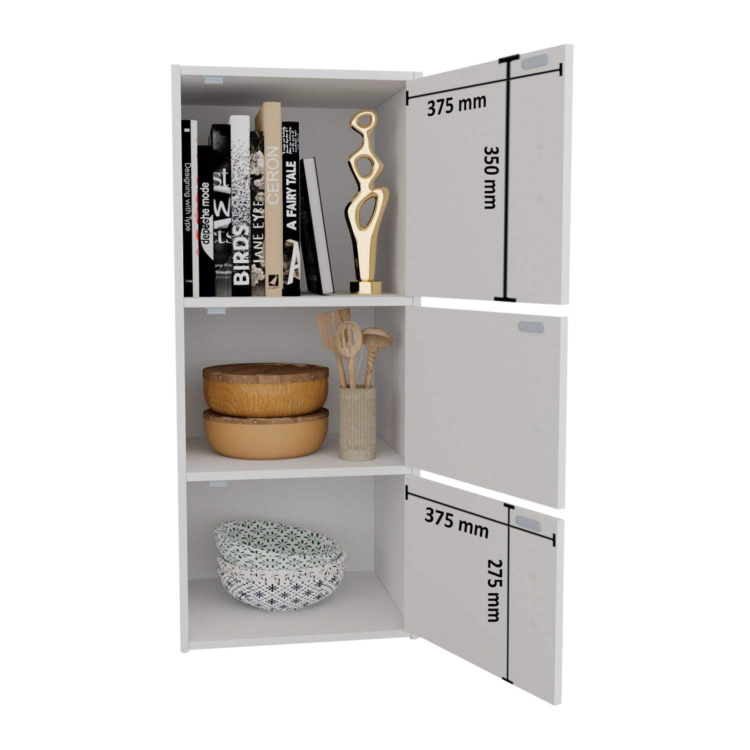 Combo - Buy Albert Engineered Wood 3 Tier + 4 Tier + 3 Tier in White Colour