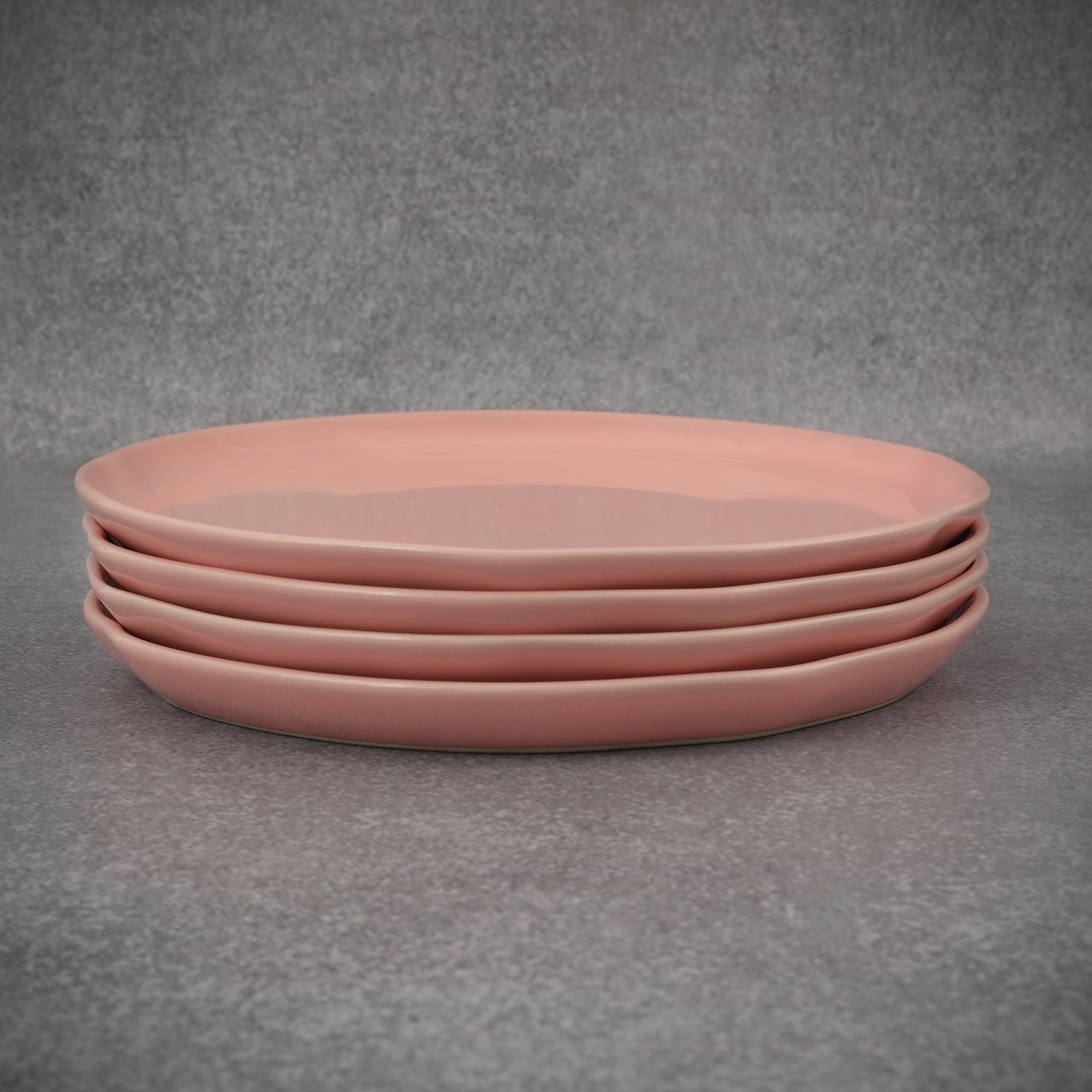 Palette Ceramic 10.5 Inch Dinner Plate 4 Pcs in Pink Colour