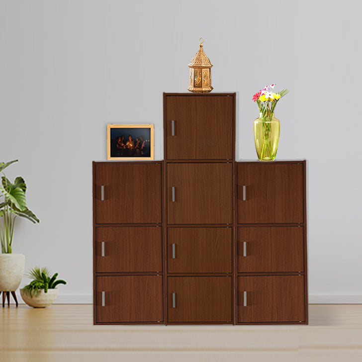 Combo - Buy Albert Engineered Wood 3 Tier + 4 Tier + 3 Tier in Oak Colour