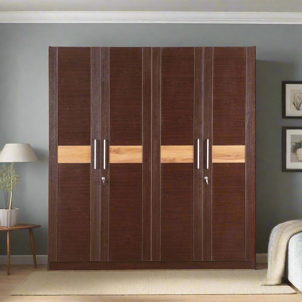 Magnum 4 Door Wardrobe in Walnut Colour