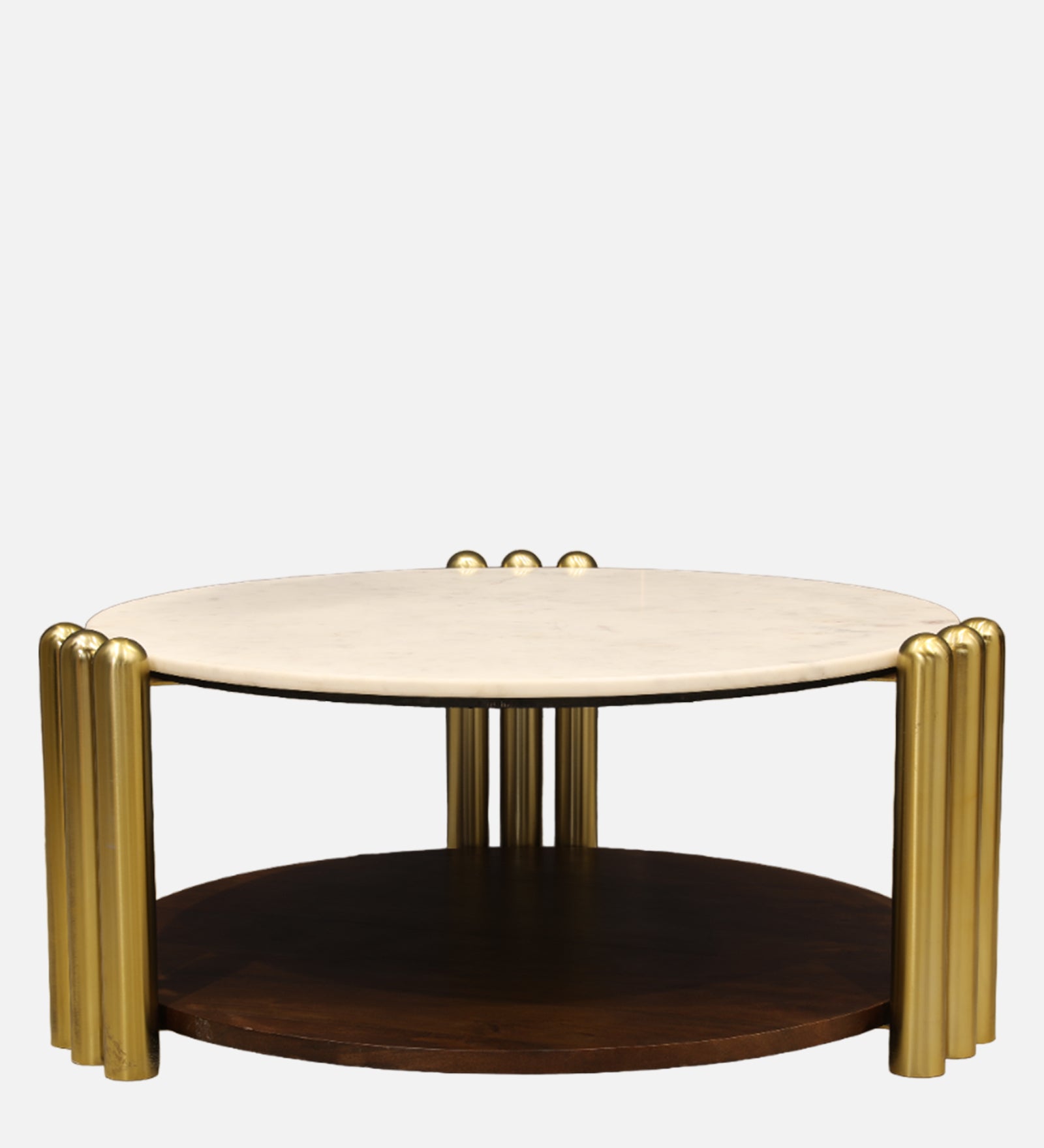 Regalia Marble Top Center Table in White & Gold Colour