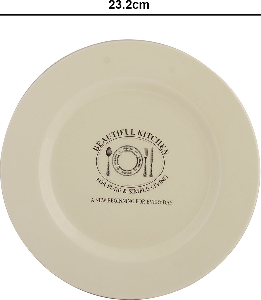 Beautiful Kitchen Ceramic Dinner Plate 11 Inch in White Colour