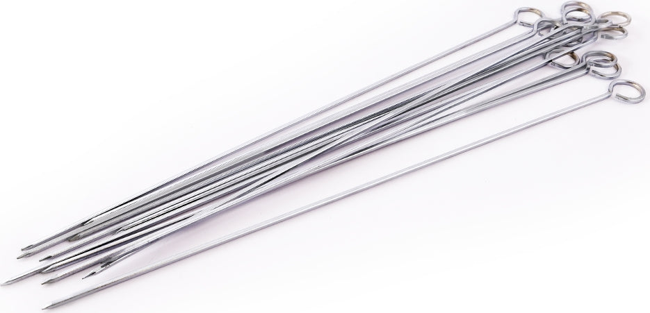 Barbeque Steel Skewers Sticks Large in Silver Colour