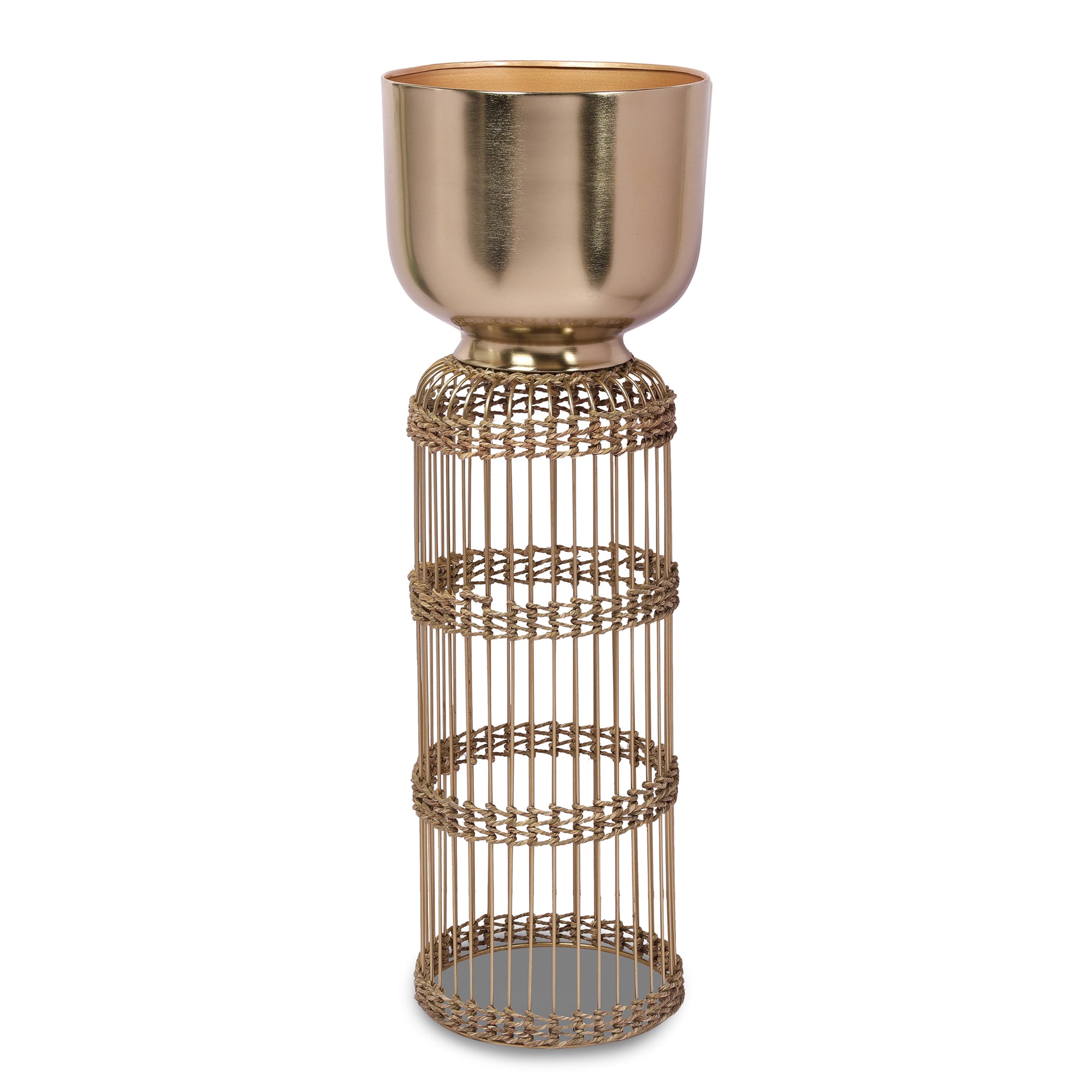 Cosmos Metal Planter 82 cm in Gold Colour