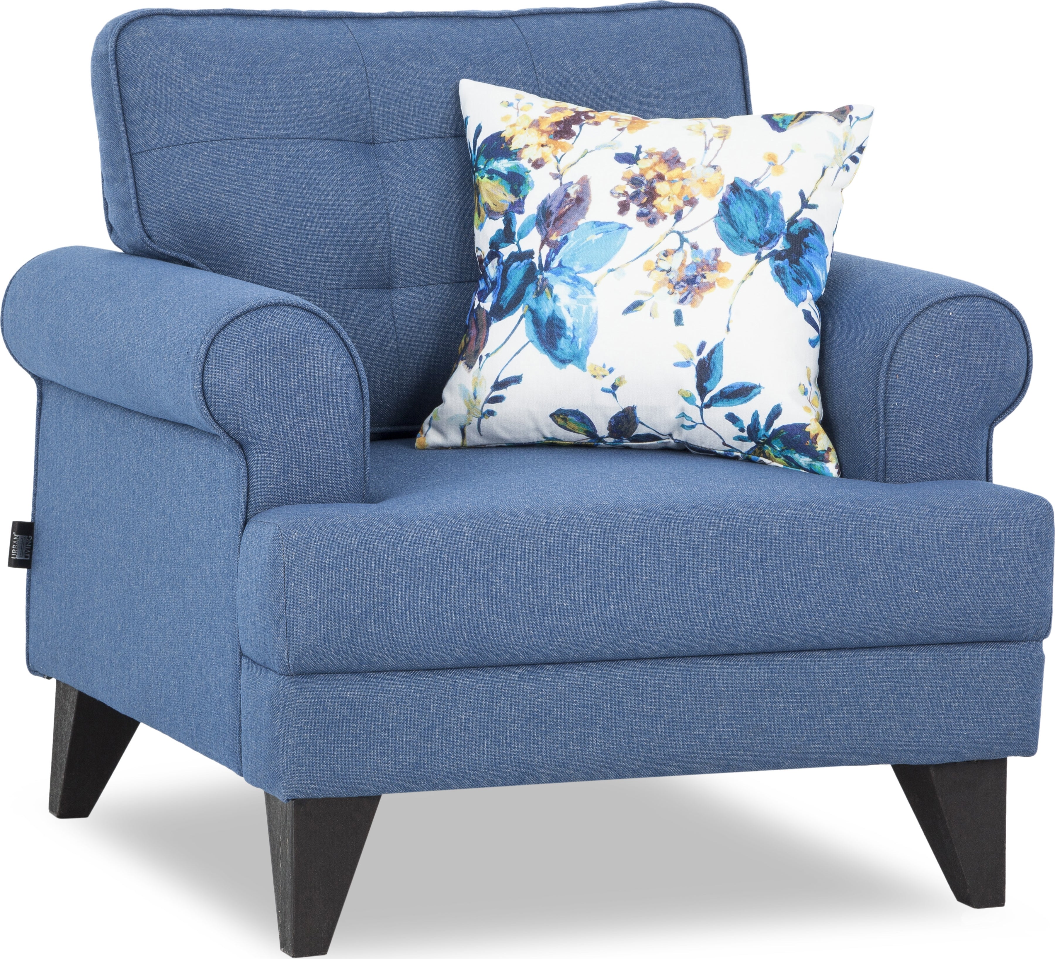 Paddington Fabric Single Seater Sofa in Blue Colour