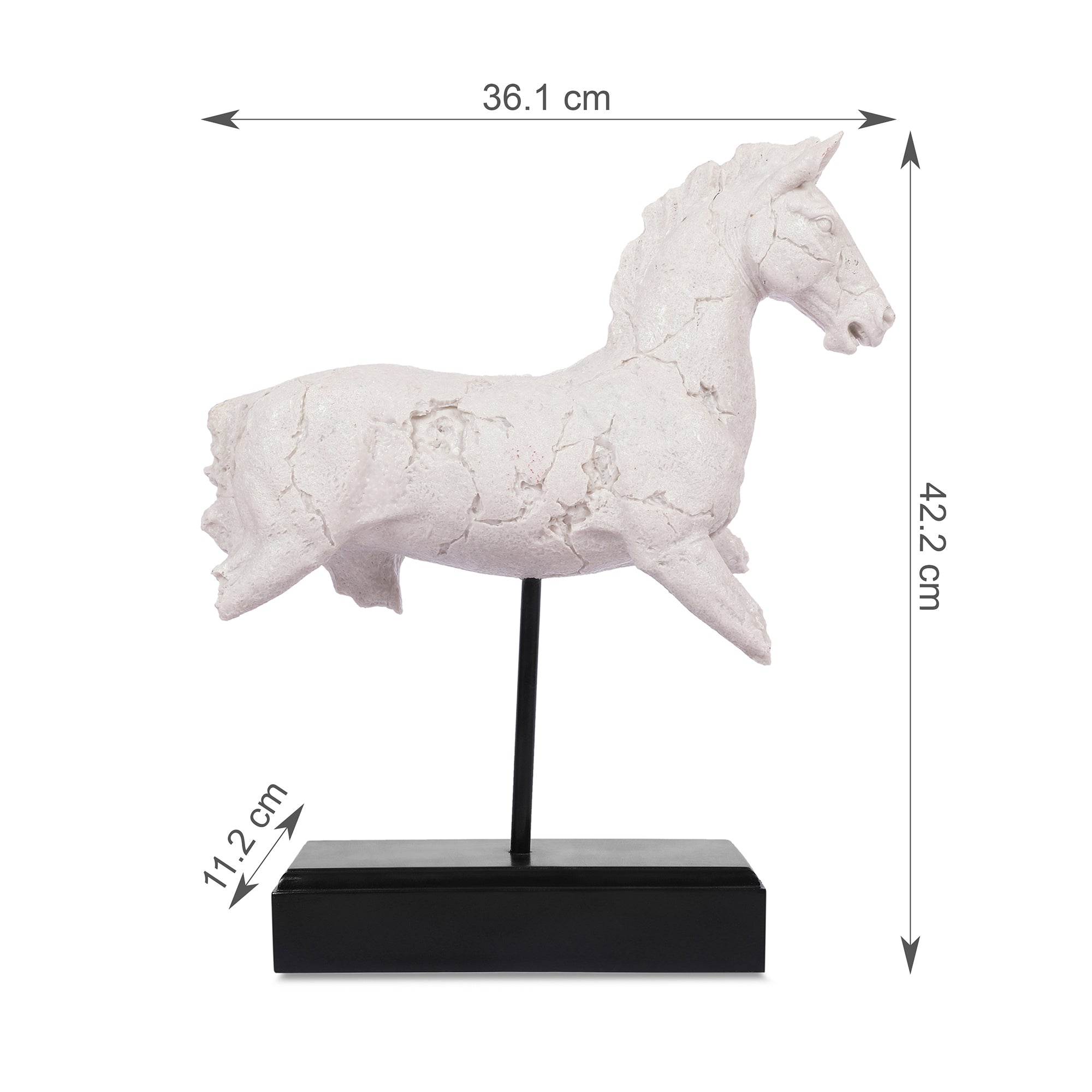 Miraya Horse on Stand Figurine White 42cm by Living Essence