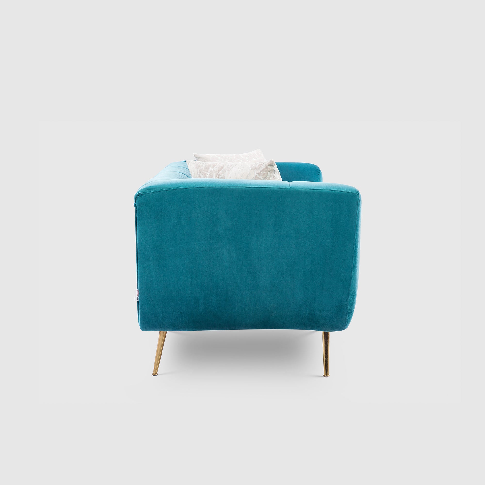 Catalina Velvet Three Seater Sofa in Teal Colour
