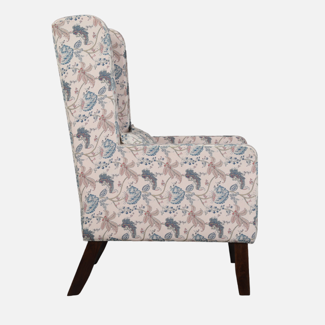 Daisy Fabric Wing Chair in Beige Colour