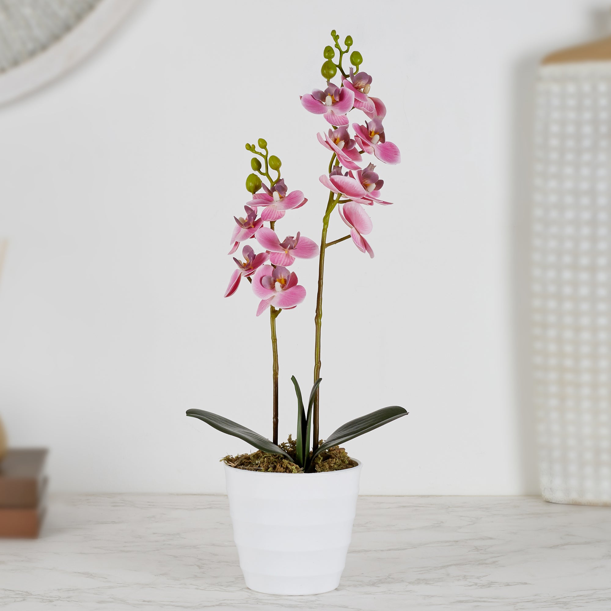 Ilana Artificial Orchid Potted Plant 40Cm in Pink Colour