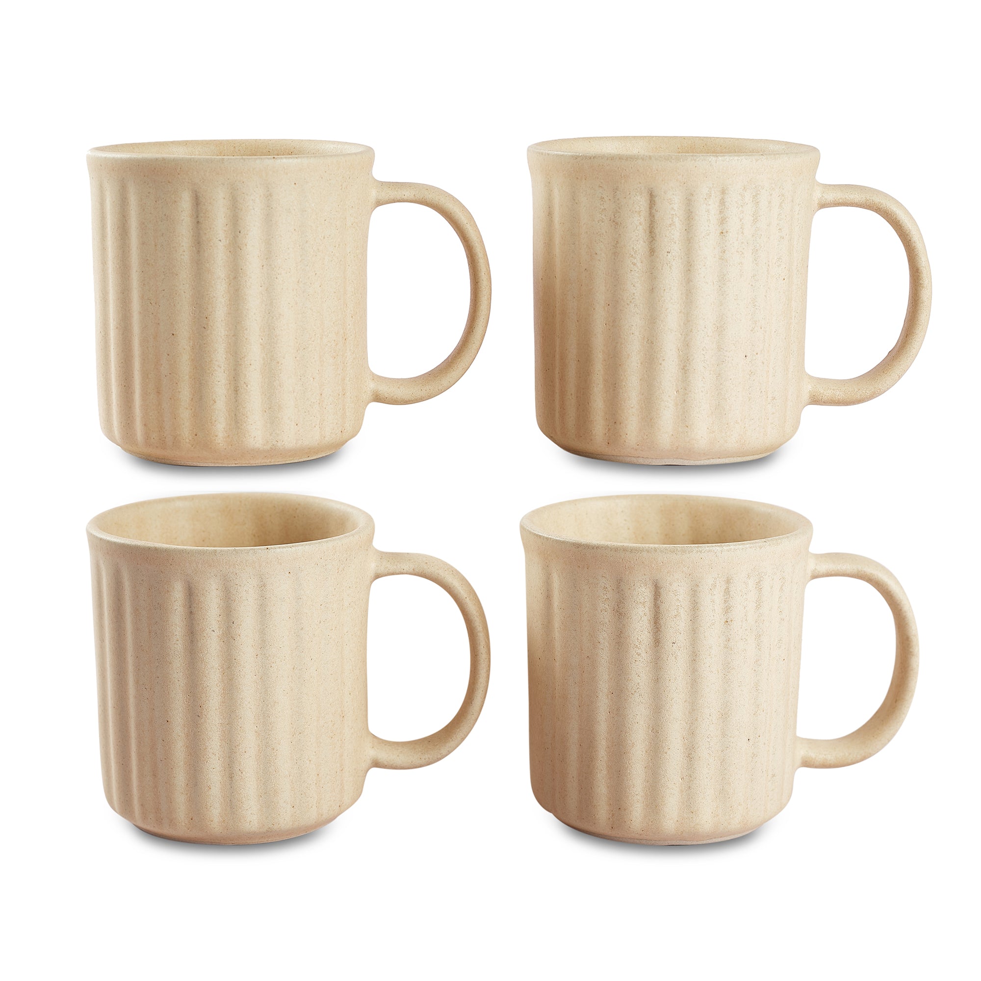 Living Essence WabiSabi Mustard Mug Set of 4Pcs