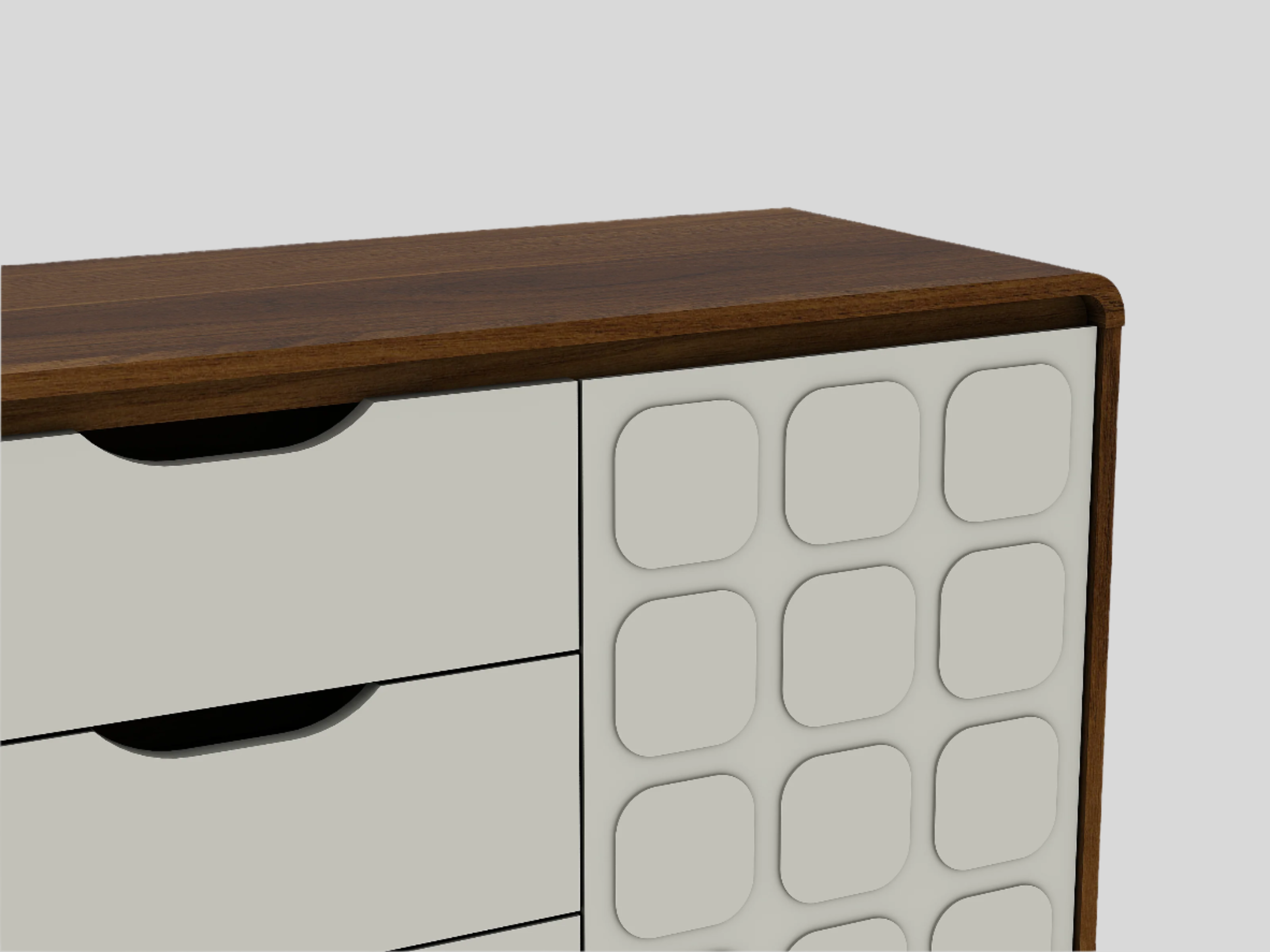 Opus Sideboard in White & Walnut Colour