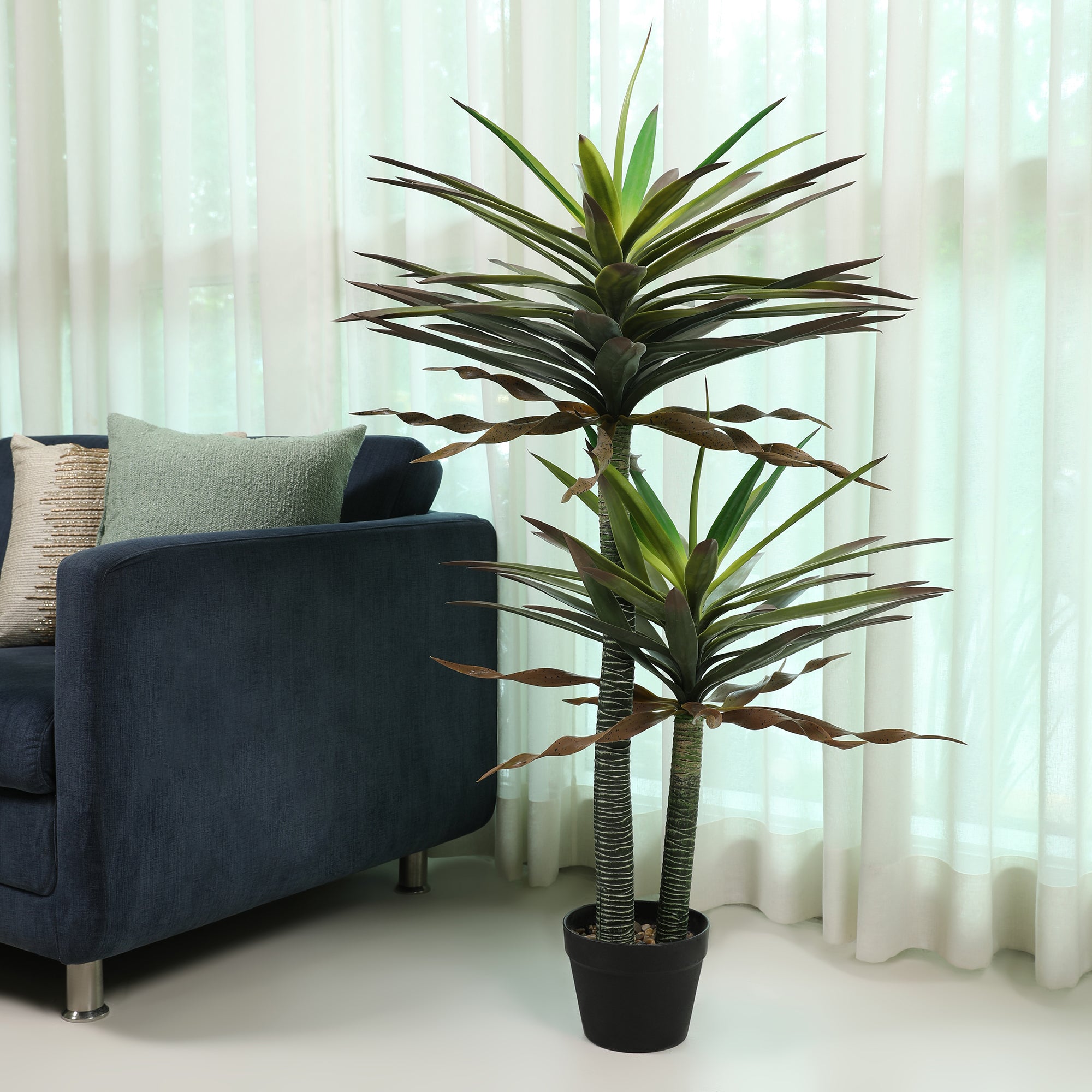 Blume Artificial Potted Plant Tall Succulent 120cm in Green Colour By Living Essence