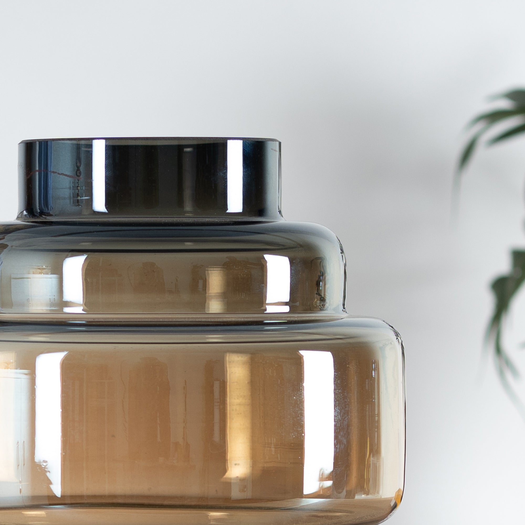 Julian Modern Glass Vase 25Cm in Smoky Colour