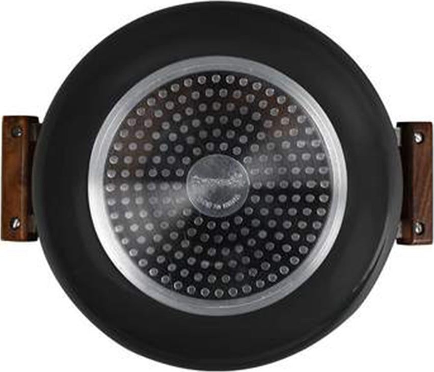 Ebony Hard Anodized Handi With Lid 24 Cm ,5Ltr ,3.25Mm Thickness in Black Colour
