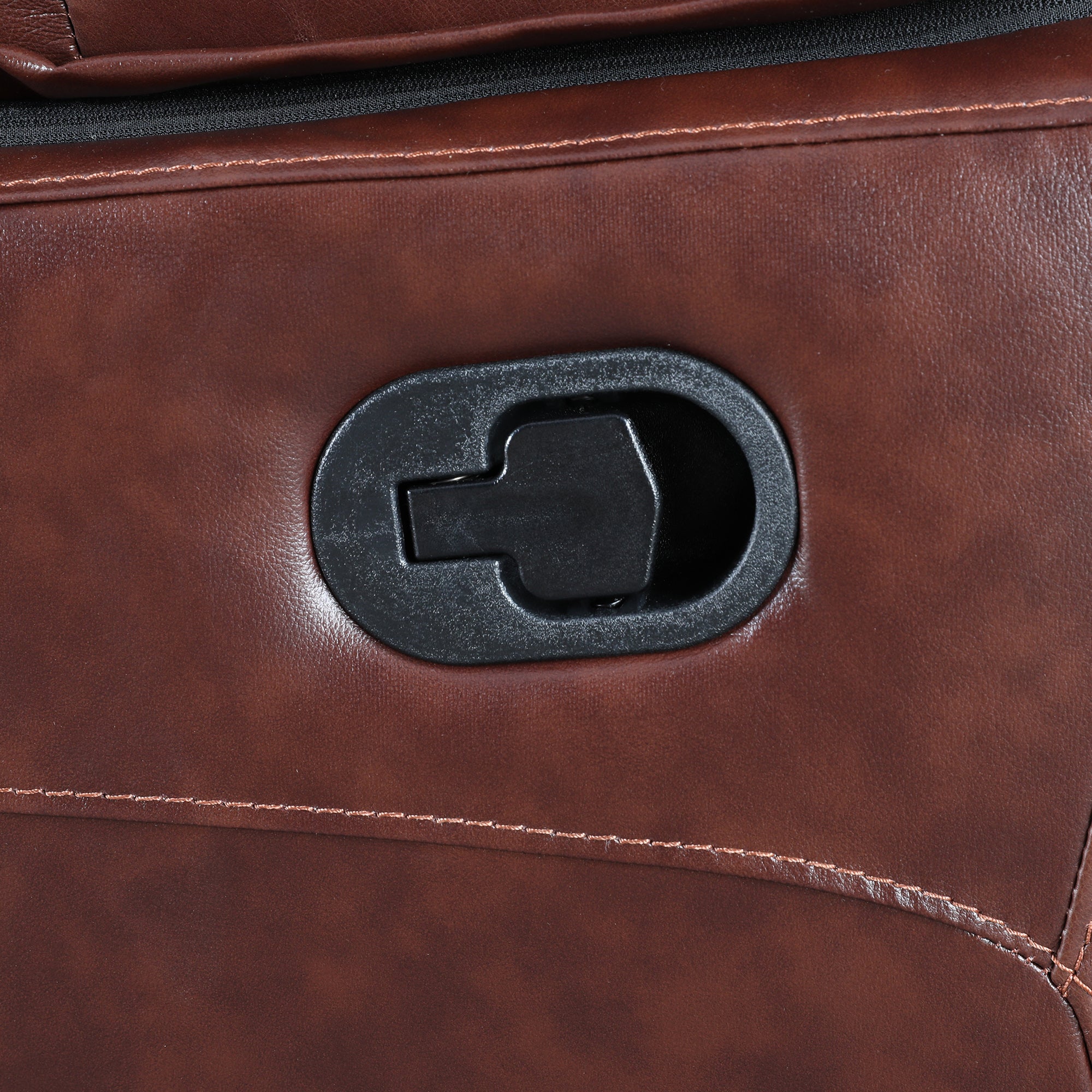 Charles Half Leather Two Seater Recliner in Brown Colour