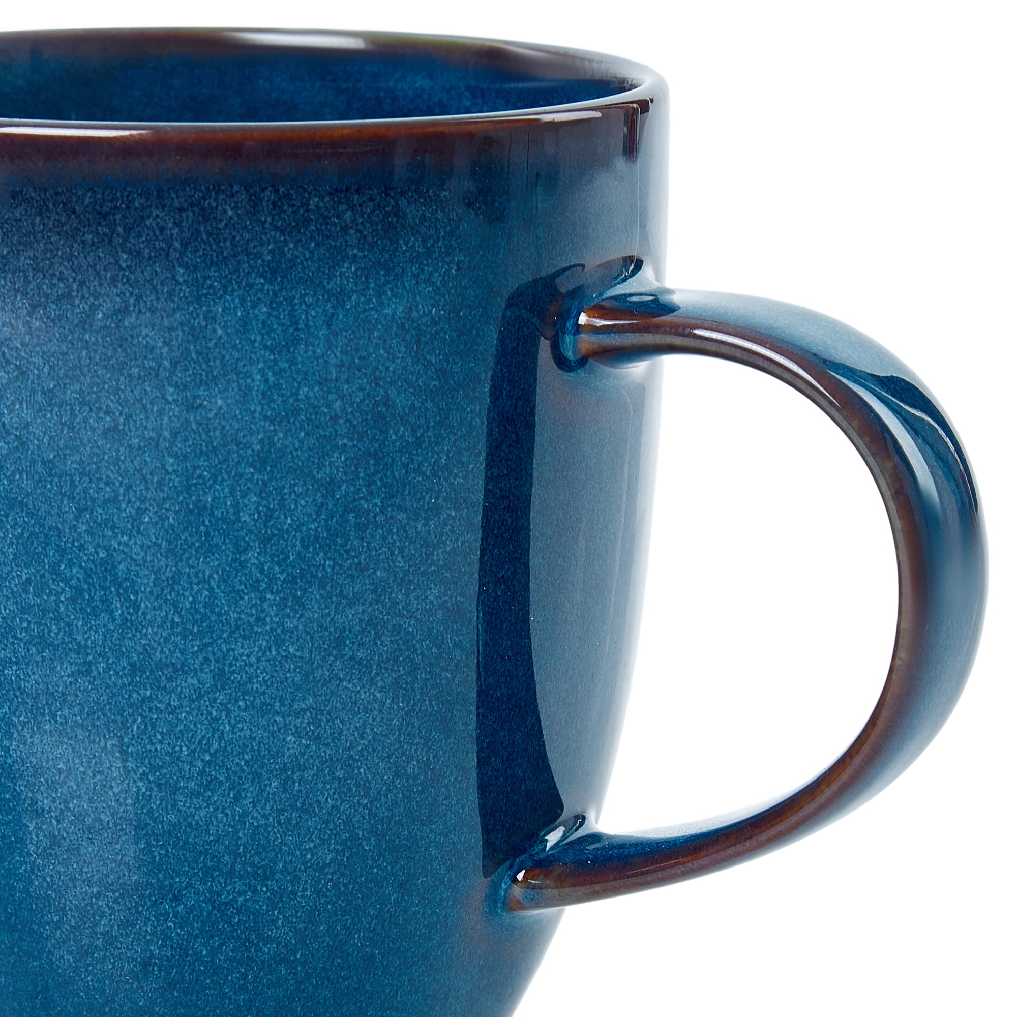 Hygge Studio Pottery Stoneware Coffee Mug Set of 4 in Navy Blue Colour by Living Essence