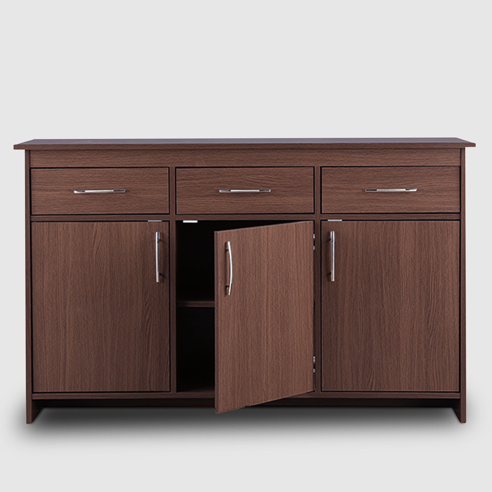 Albert Engineered Wood 3 Door Cabinet in Oak Colour