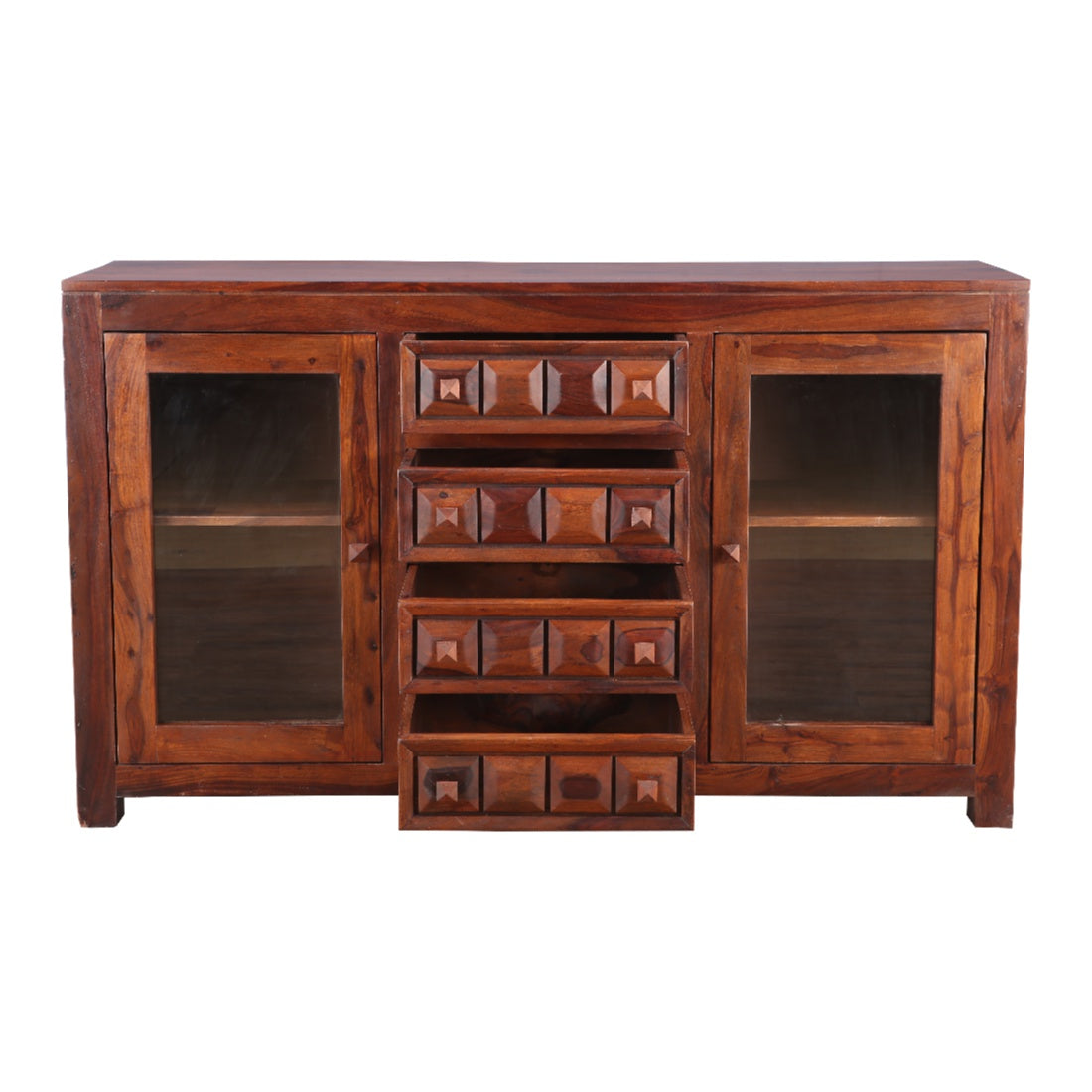 Woodrow Sheesham Wood(Rosewood) Storage Sideboard in Honey Colour