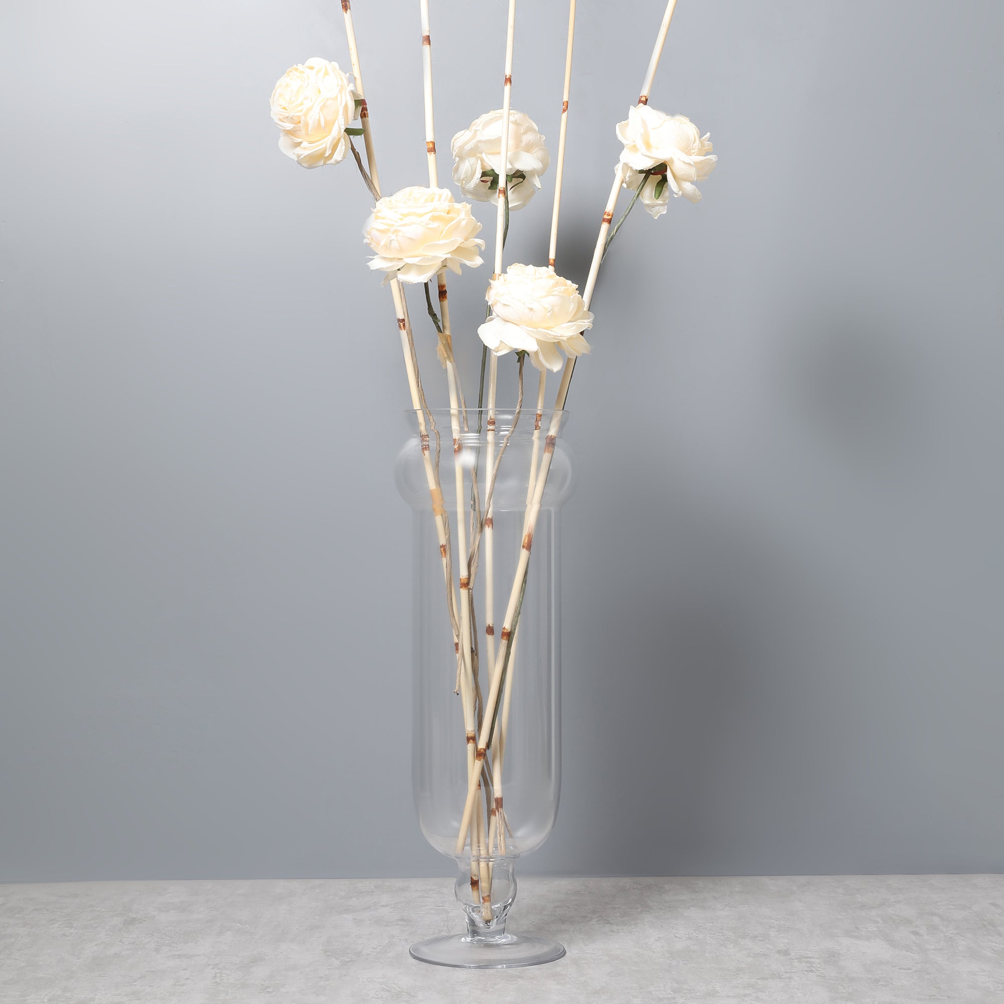 EDEL CONTEMPORY CLEAR GLASS MEDIUM SIZED VASE BY LIVING ESSENCE