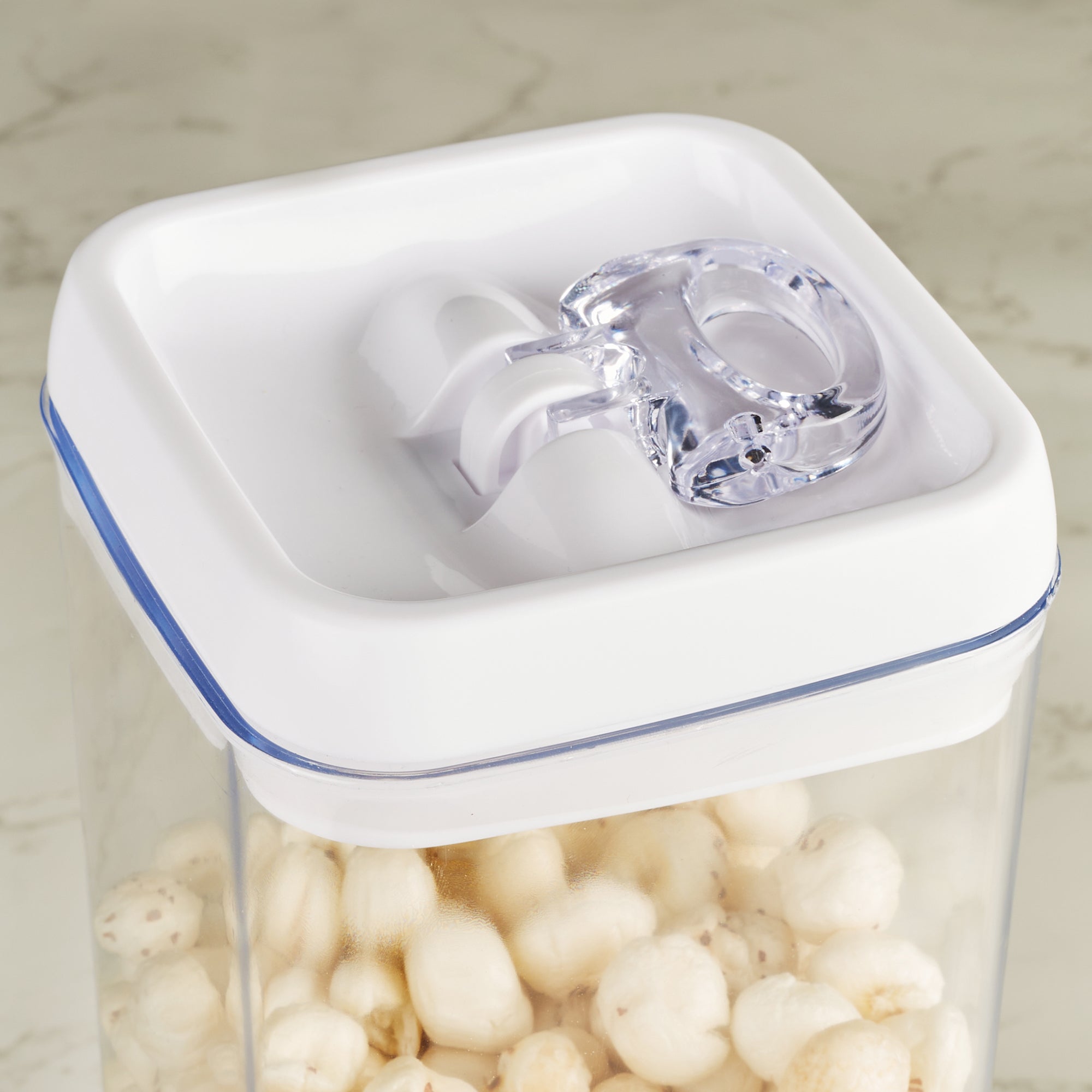 Robusto BPA Free Easy Lock Square Container 3100ml in Transparent & White Colour