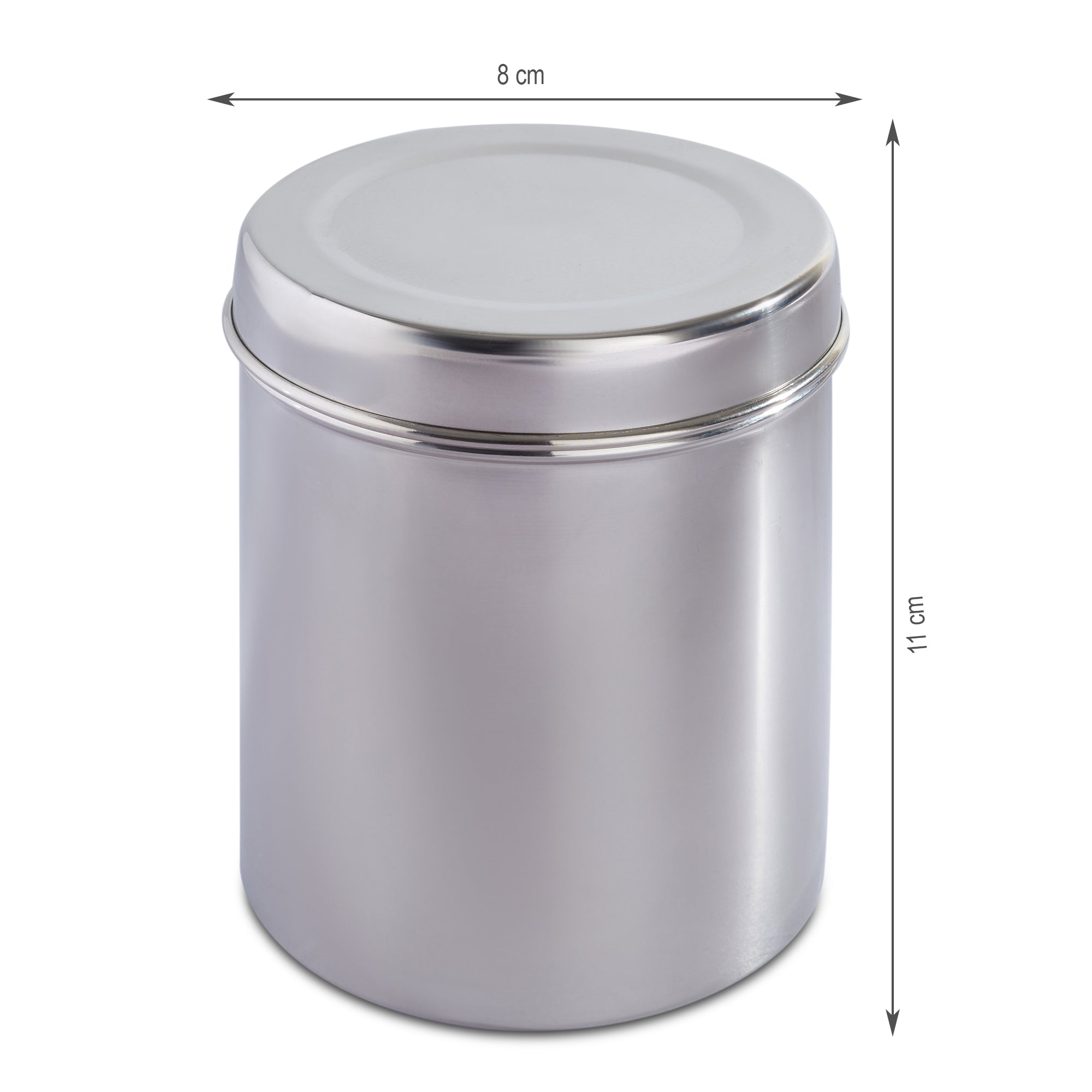 Glisto Stainless Steel Container Set of 2 in Silver Colour
