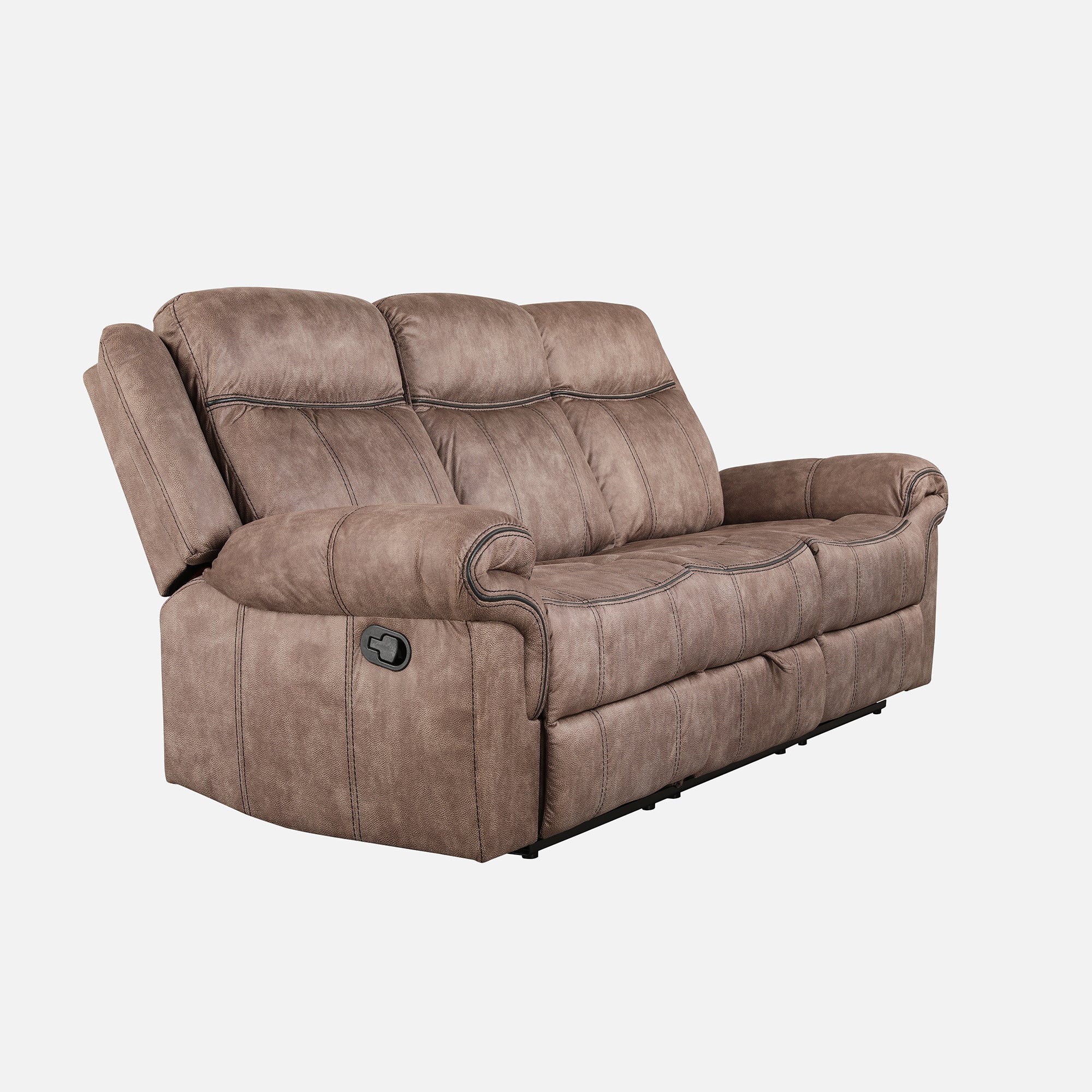 Enfield Fabric 3 Seater Recliner in Brown Colour