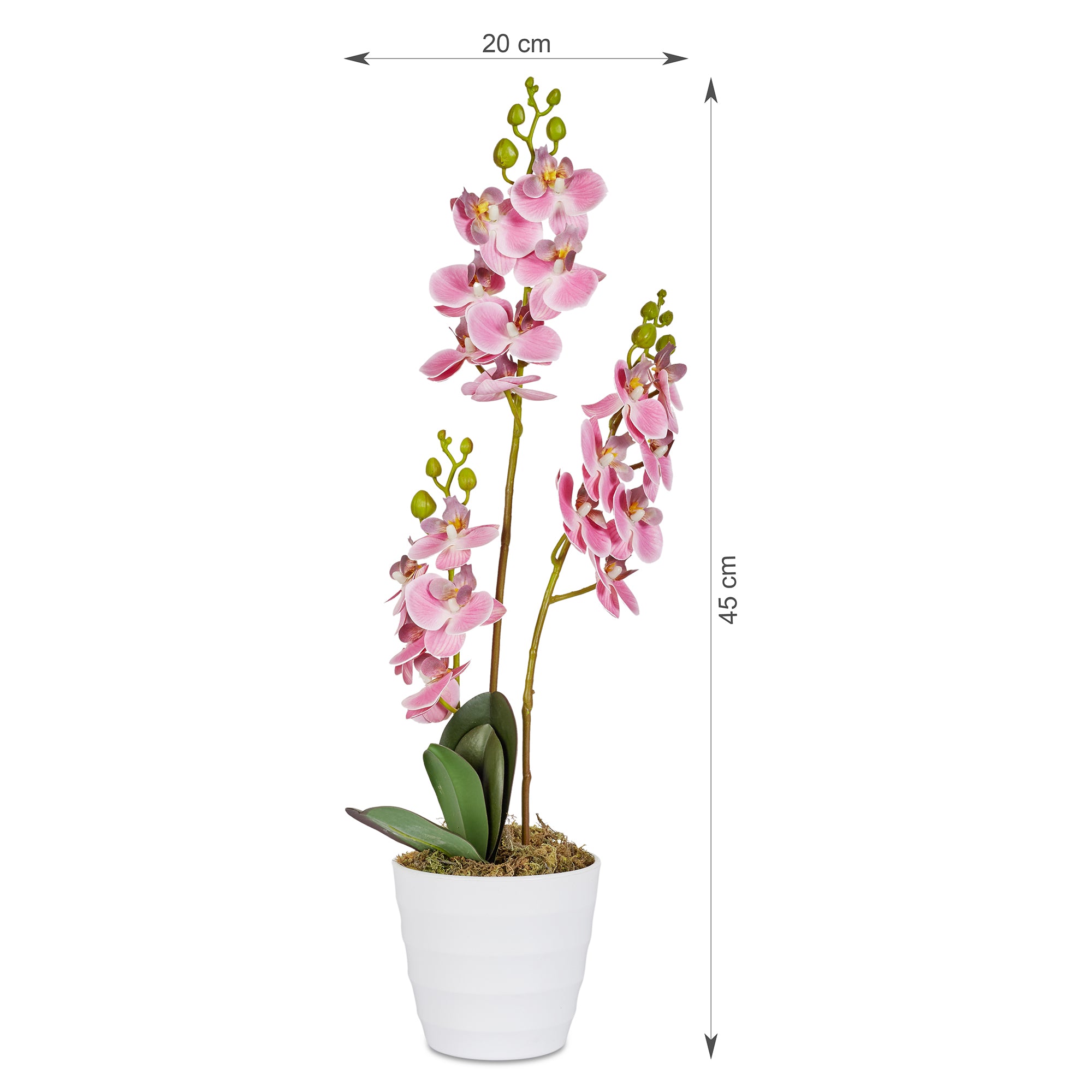 Ilana Artificial Orchid Potted Plant 45Cm in Pink Colour