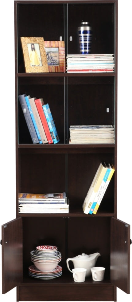 Lara Engineered Wood Medium Book Shelf in Wenge Colour