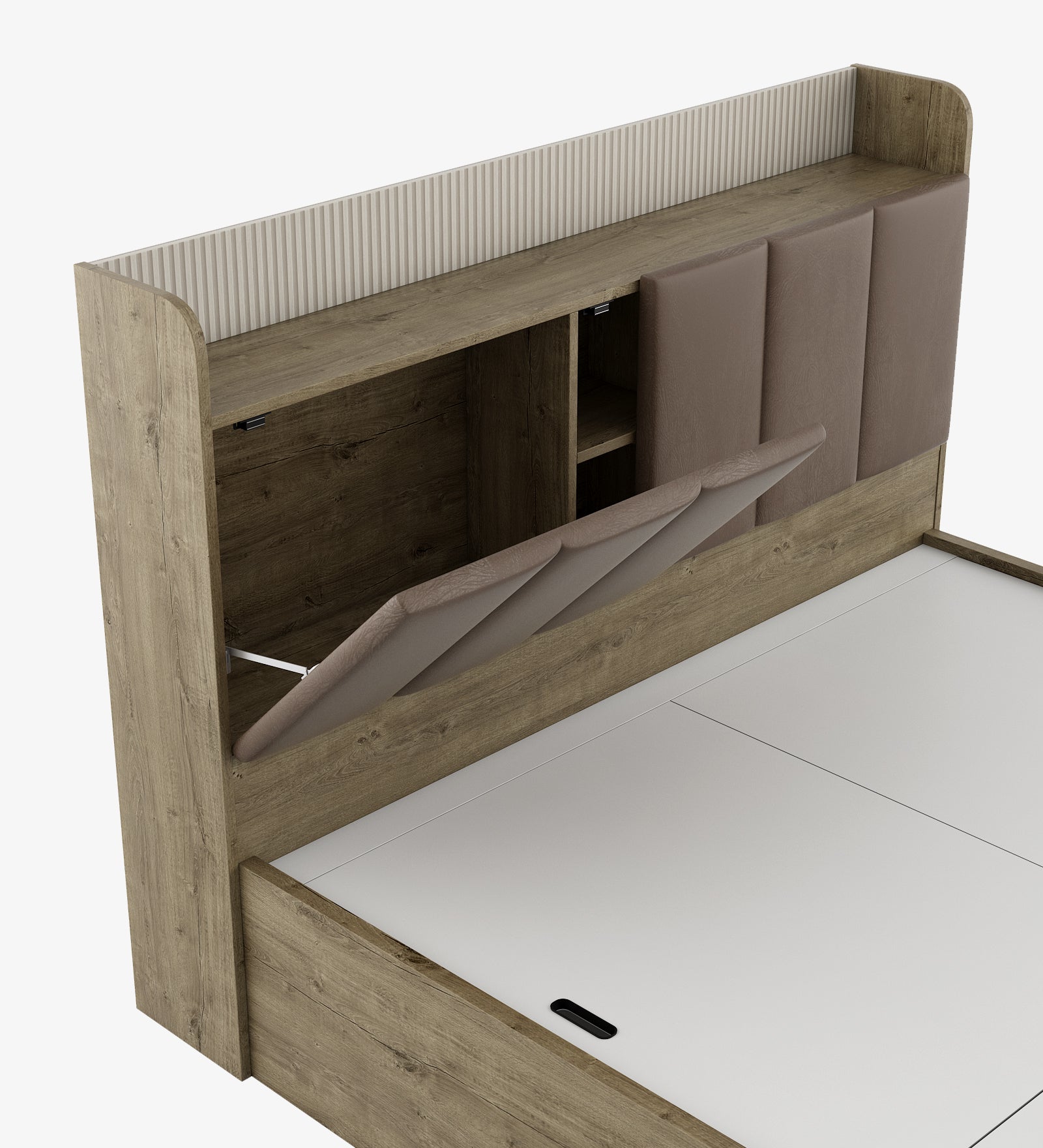 Gloria King Bed 3/4 Hydraulic Storage in Sebastain Oak Colour