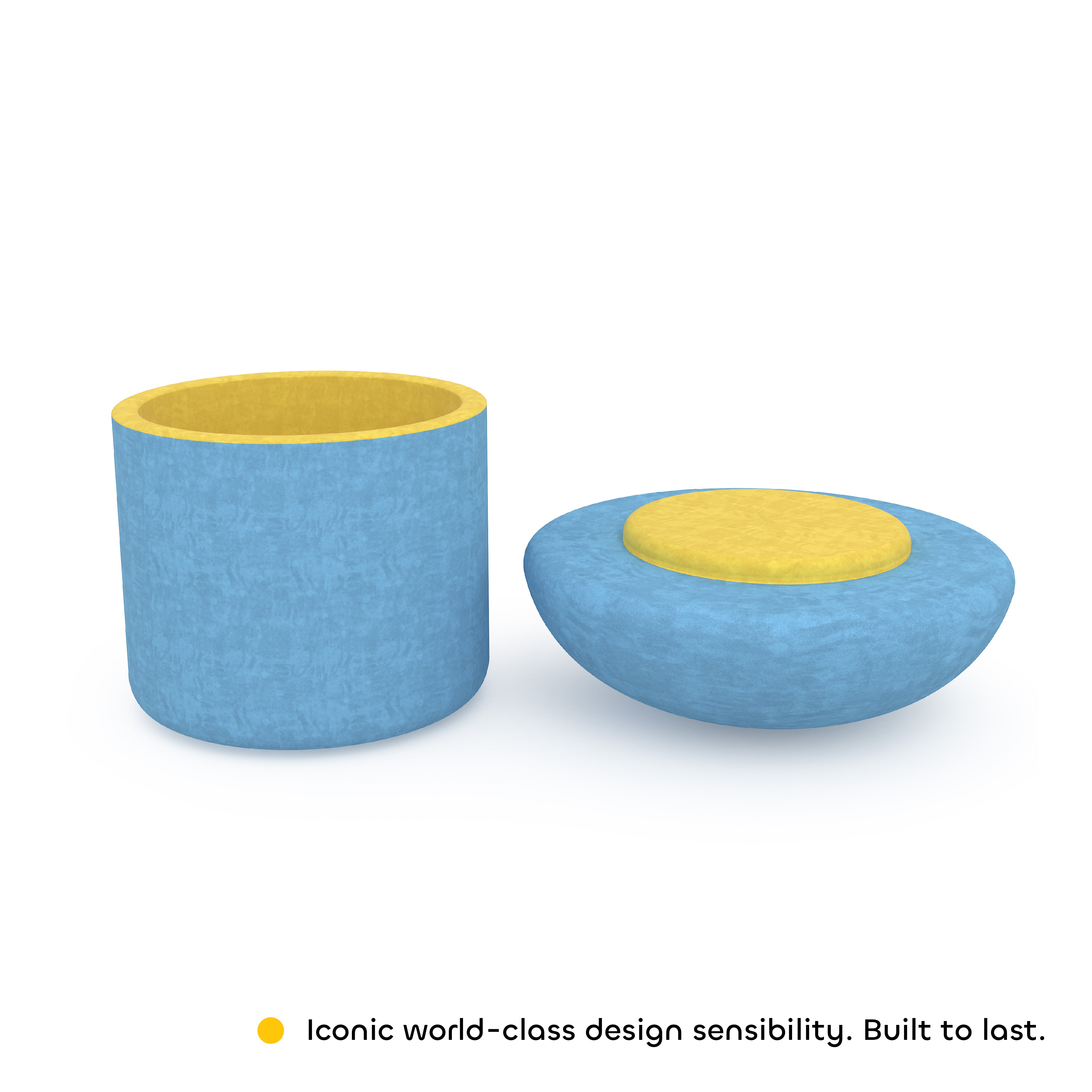 Mushroom Stool With Storage in Galaxy Blue Colour
