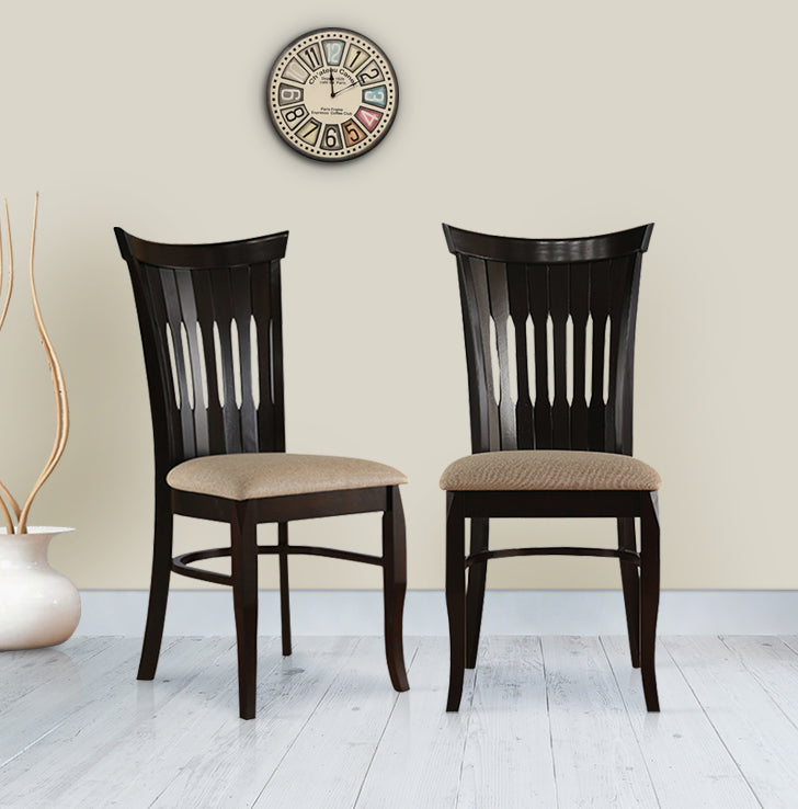 Cardiff Solidwood Dining Chair Set of 2 in Expresso Colour