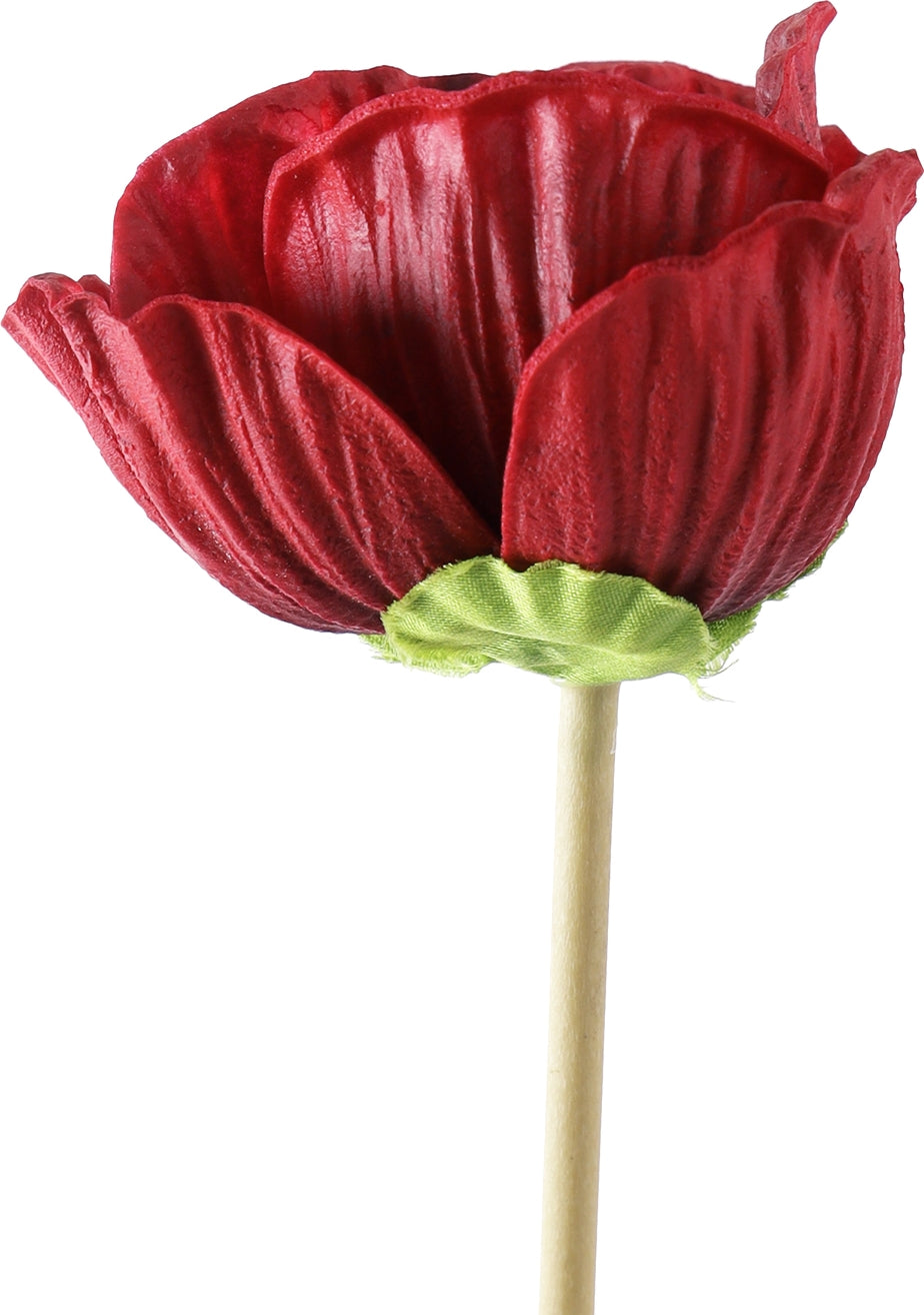 Elora Single Red Poppy Polyester Artificial Flower 48cm in Red Colour