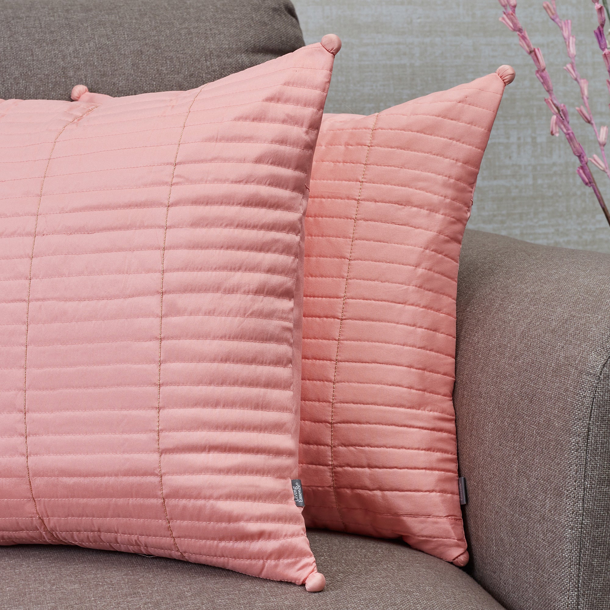 Fiesta  Quilted Set of 2 Cushion Cover 40x40 Cm in Blush Colour
