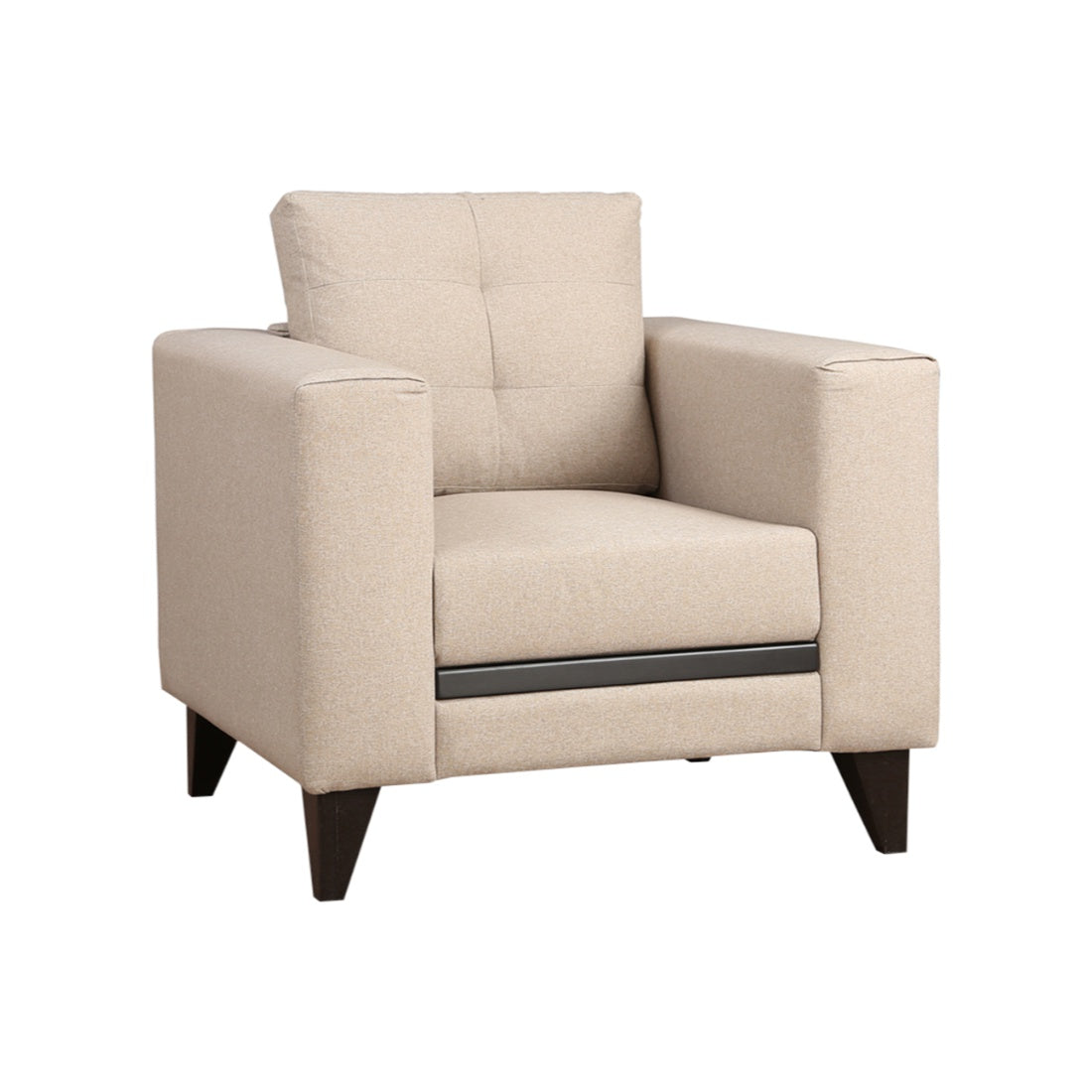 Garcia Fabric Single Seater Sofa in Beige Colour